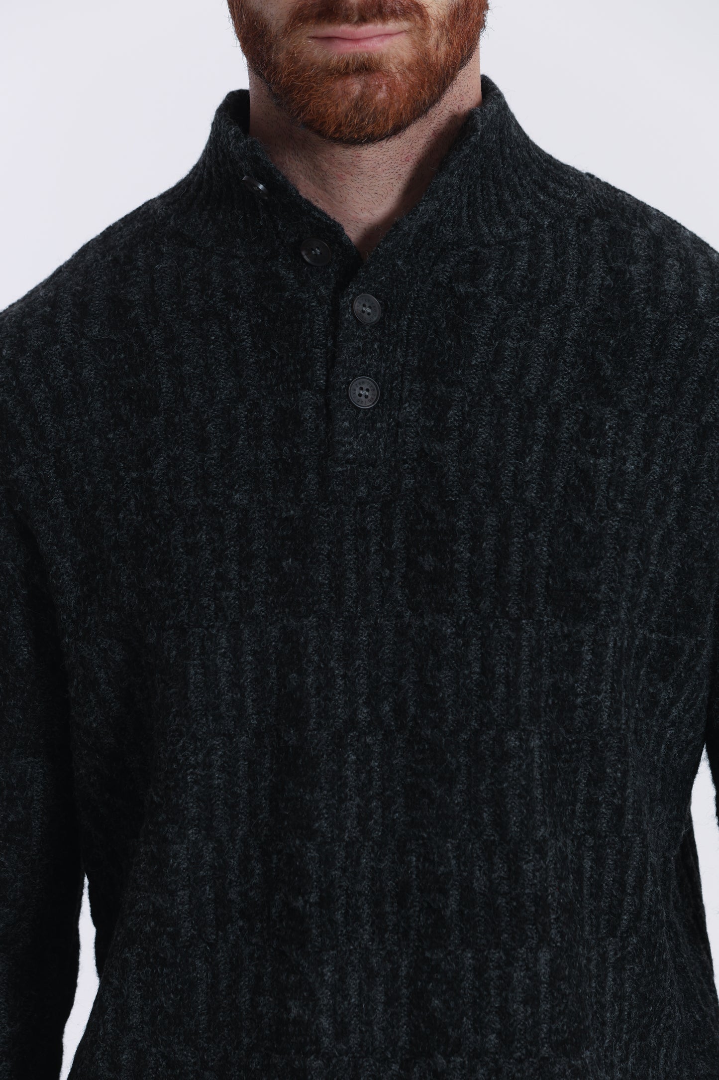 MAGLIA A MEZZO COLLO IN MISTO LANA CON TRECCIA