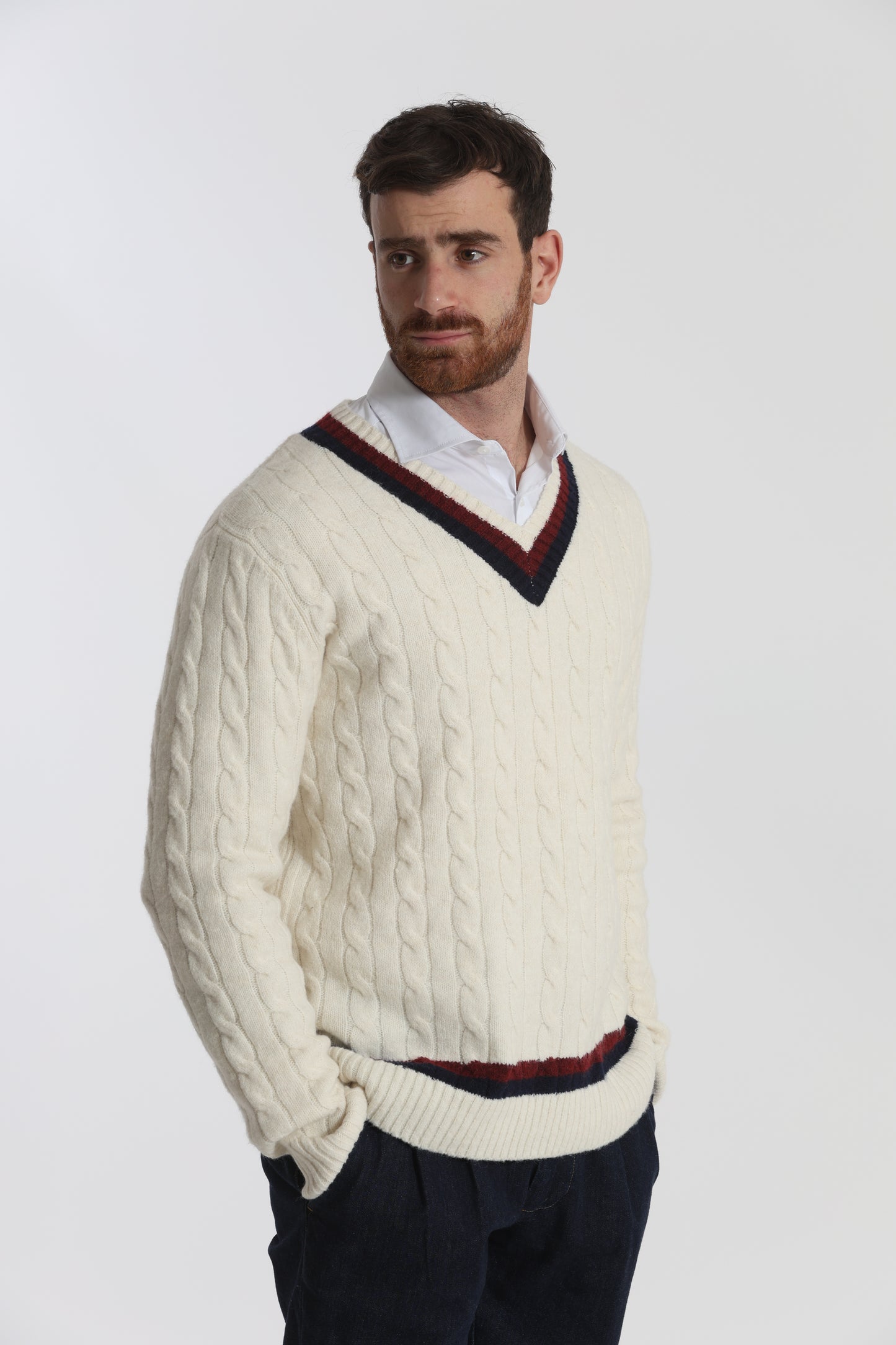 MAGLIA DA CRICKET IN MISTO LANA