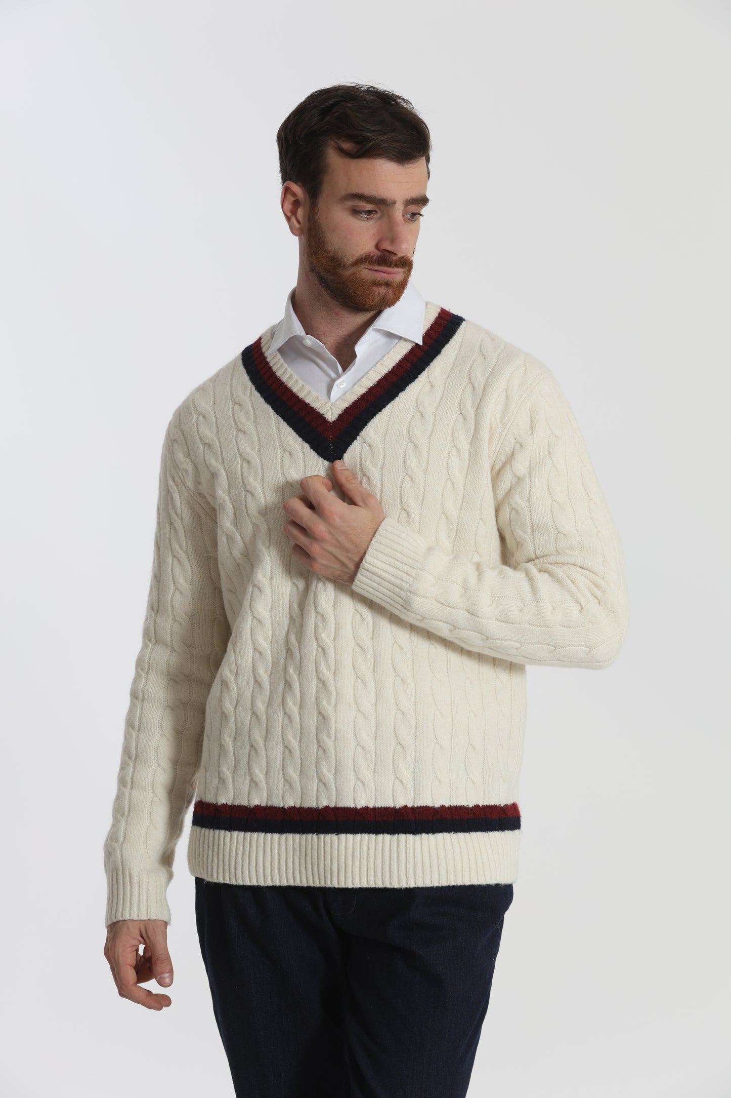 MAGLIA DA CRICKET IN MISTO LANA