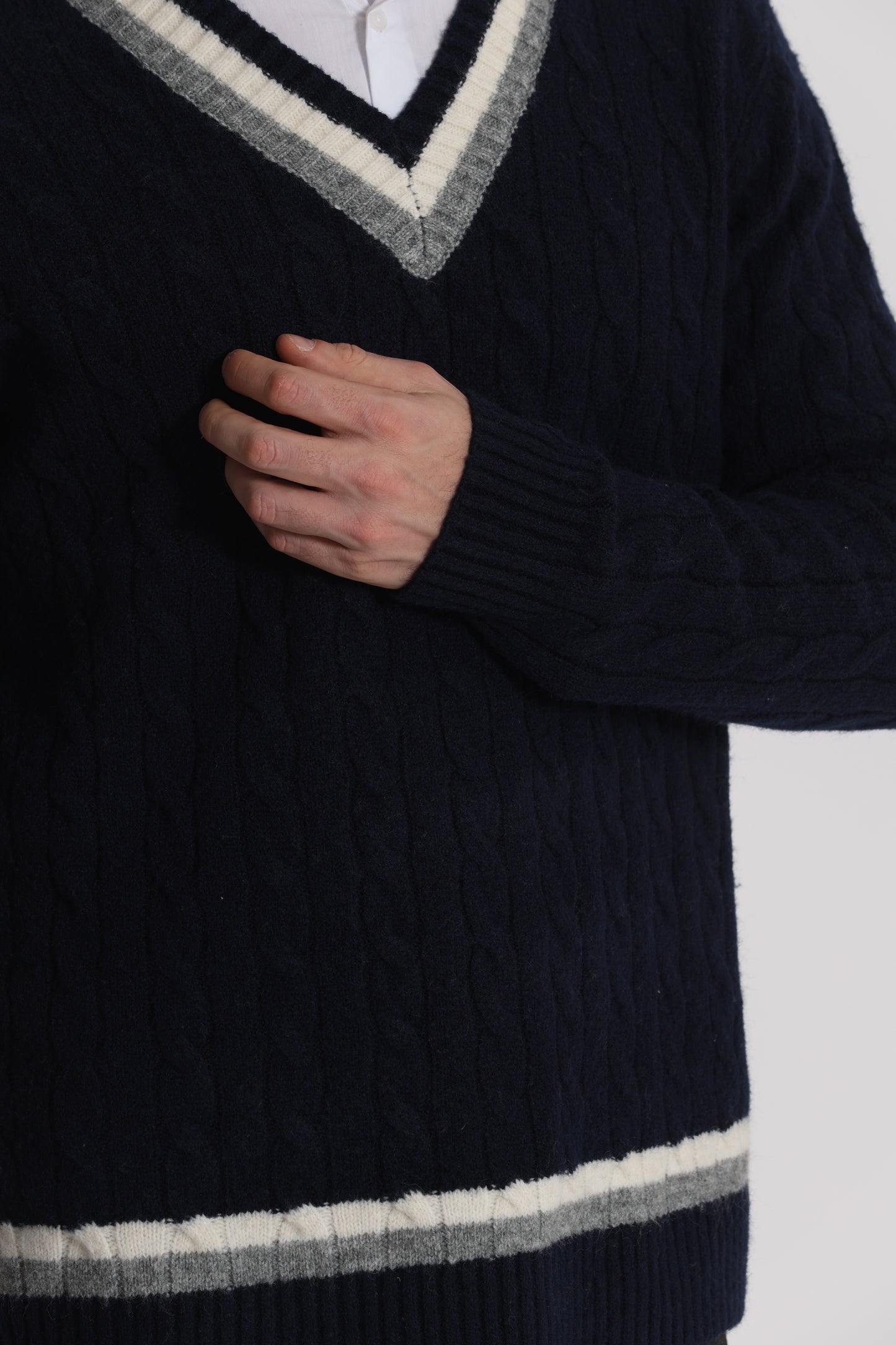 MAGLIA DA CRICKET IN MISTO LANA