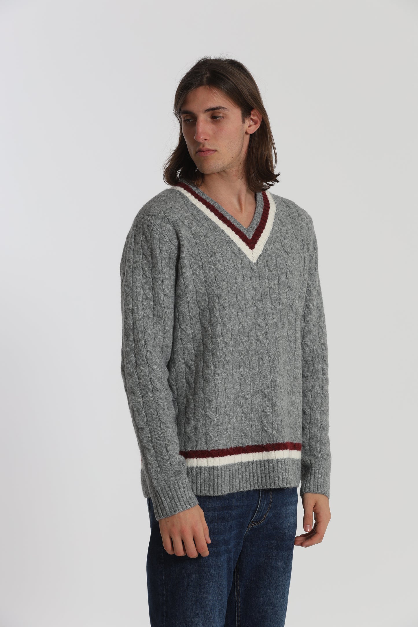 MAGLIA DA CRICKET IN MISTO LANA