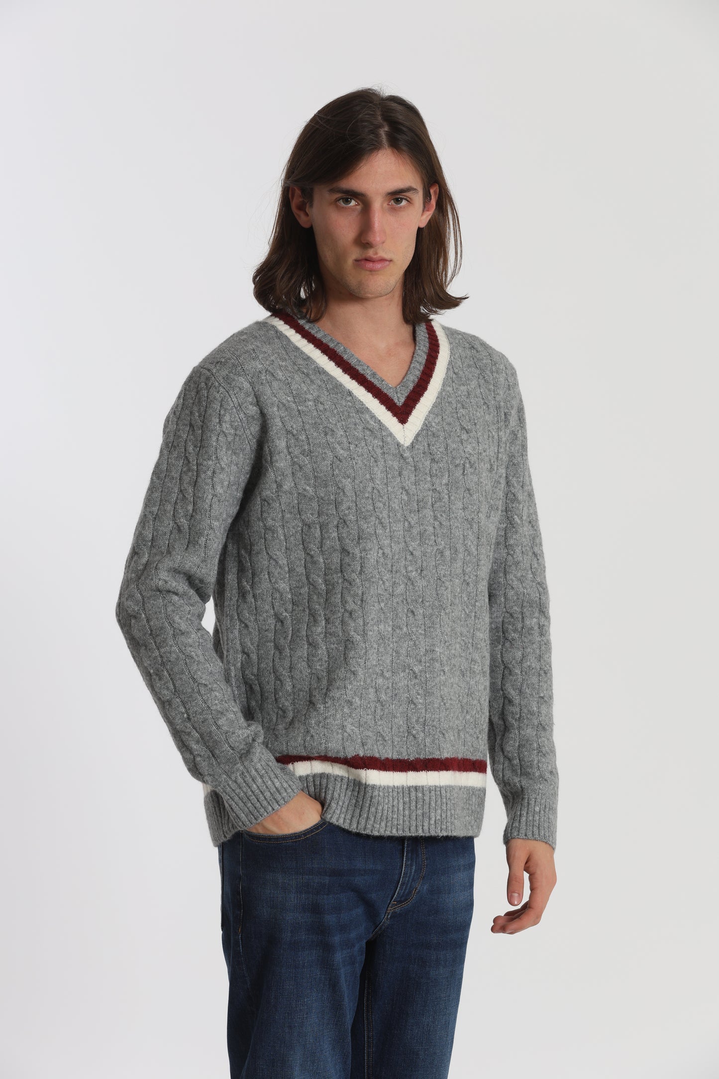 MAGLIA DA CRICKET IN MISTO LANA