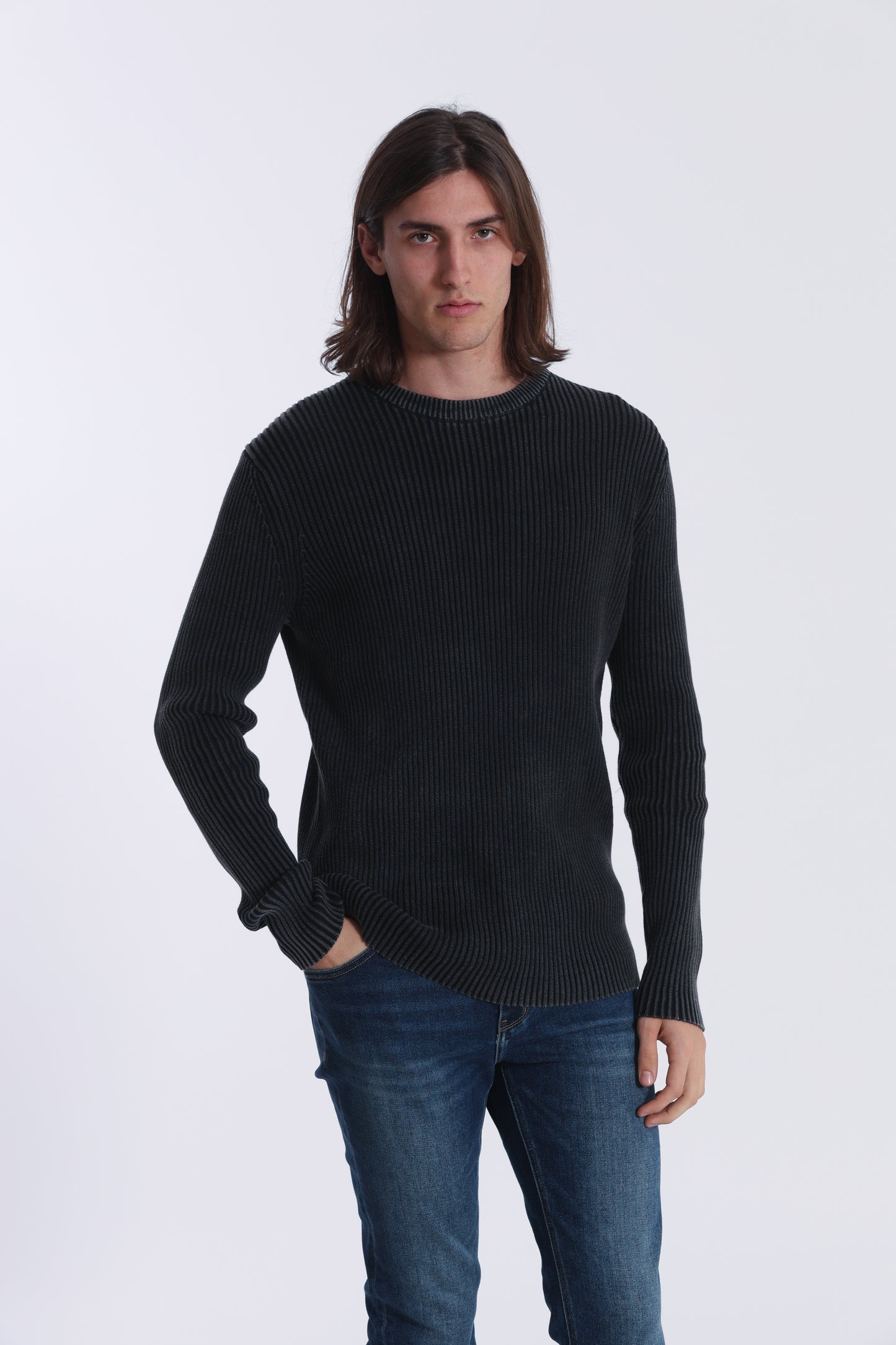 PULLOVER A COSTINE EFFETTO VINTAGE