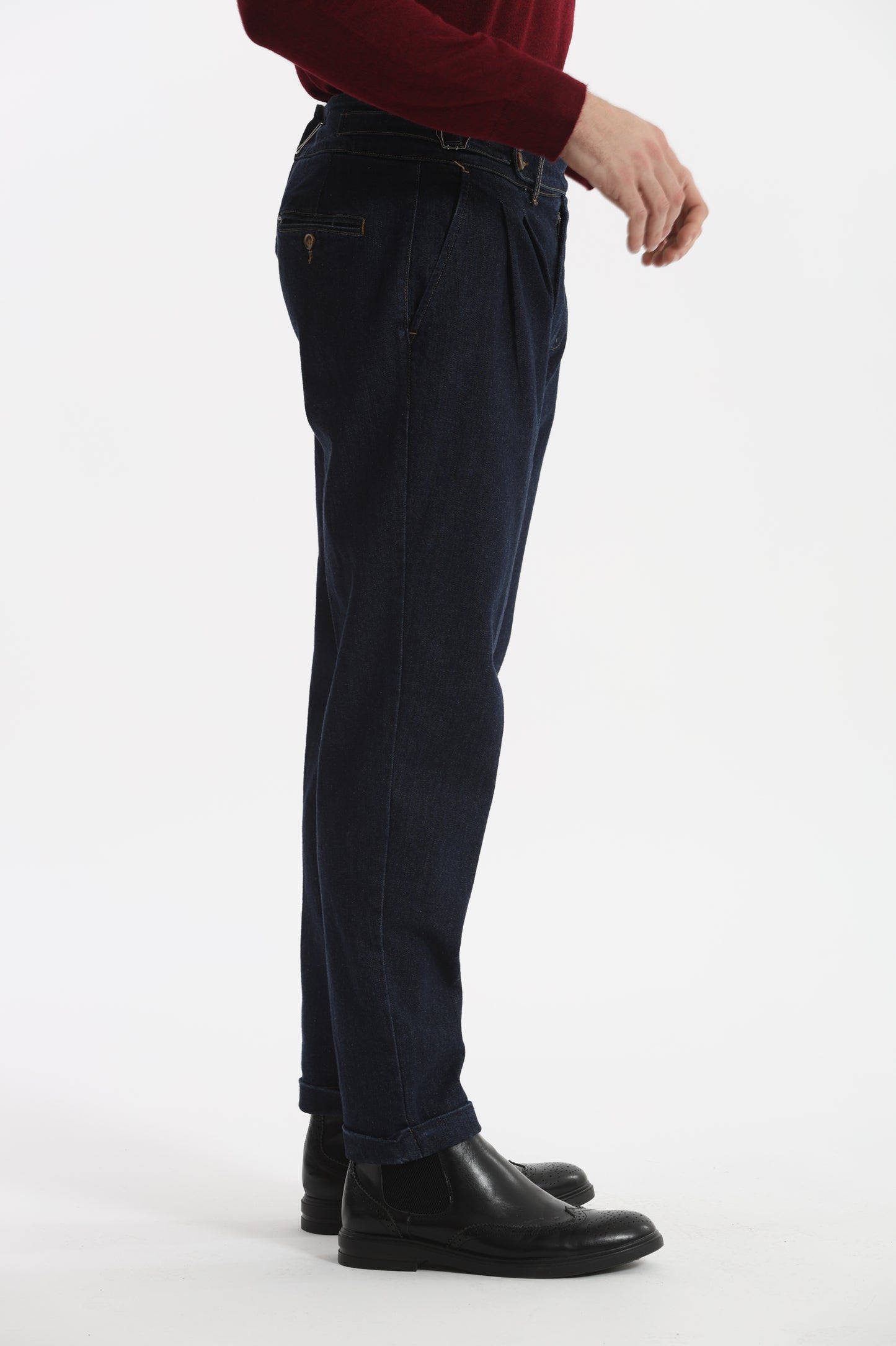 PANTALONI IN DENIM CON CINTURINI