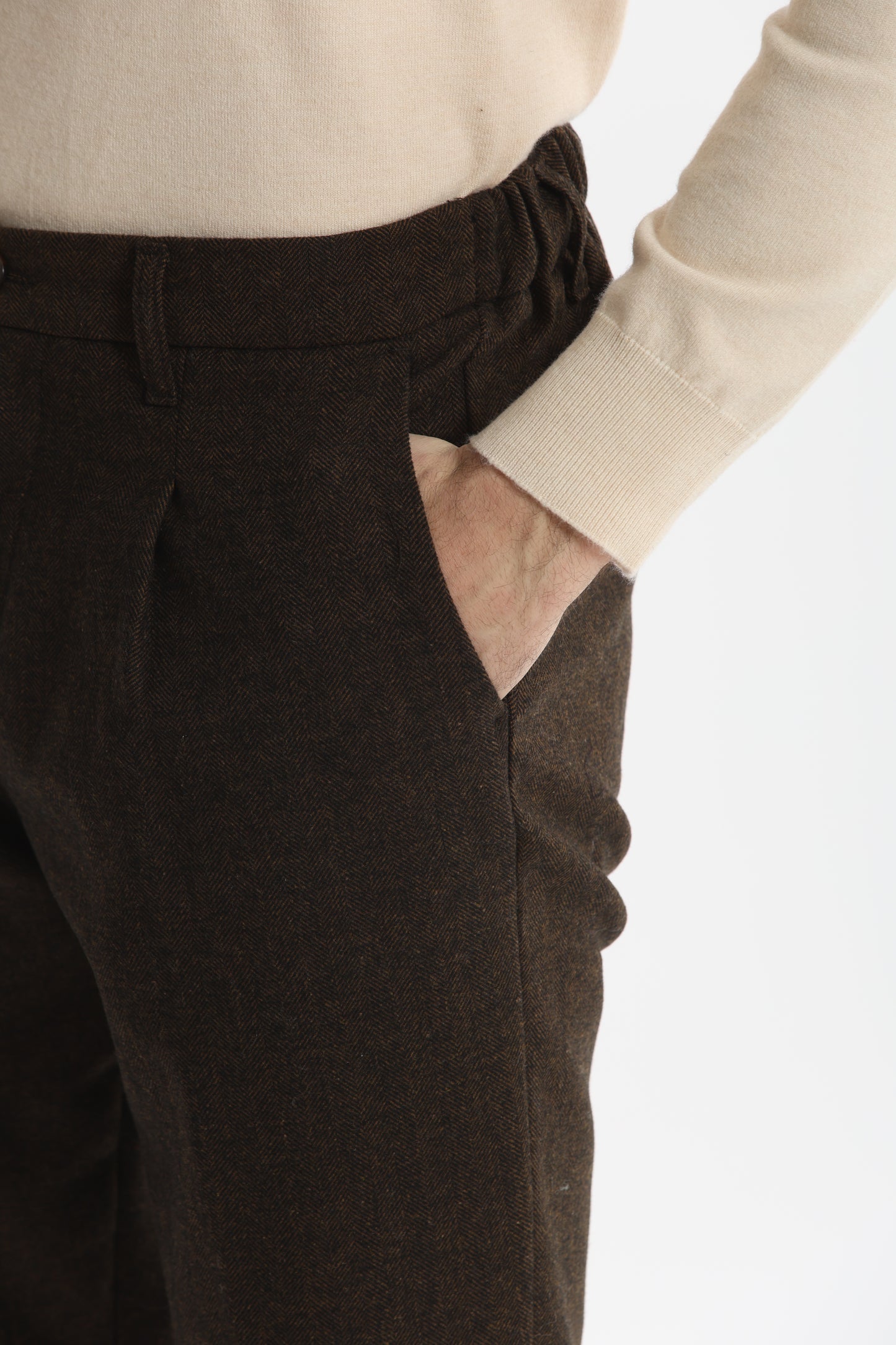 PANTALONI IN MISTO LANA