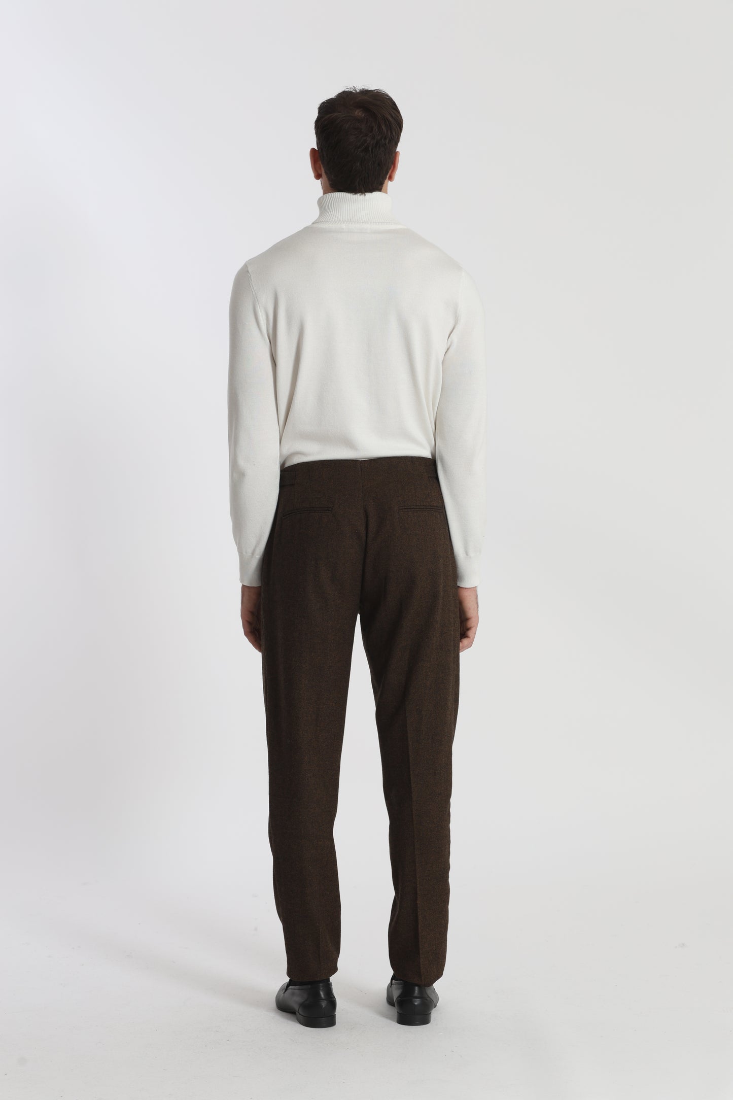PANTALONI IN MISTO LANA CON CINTURINI
