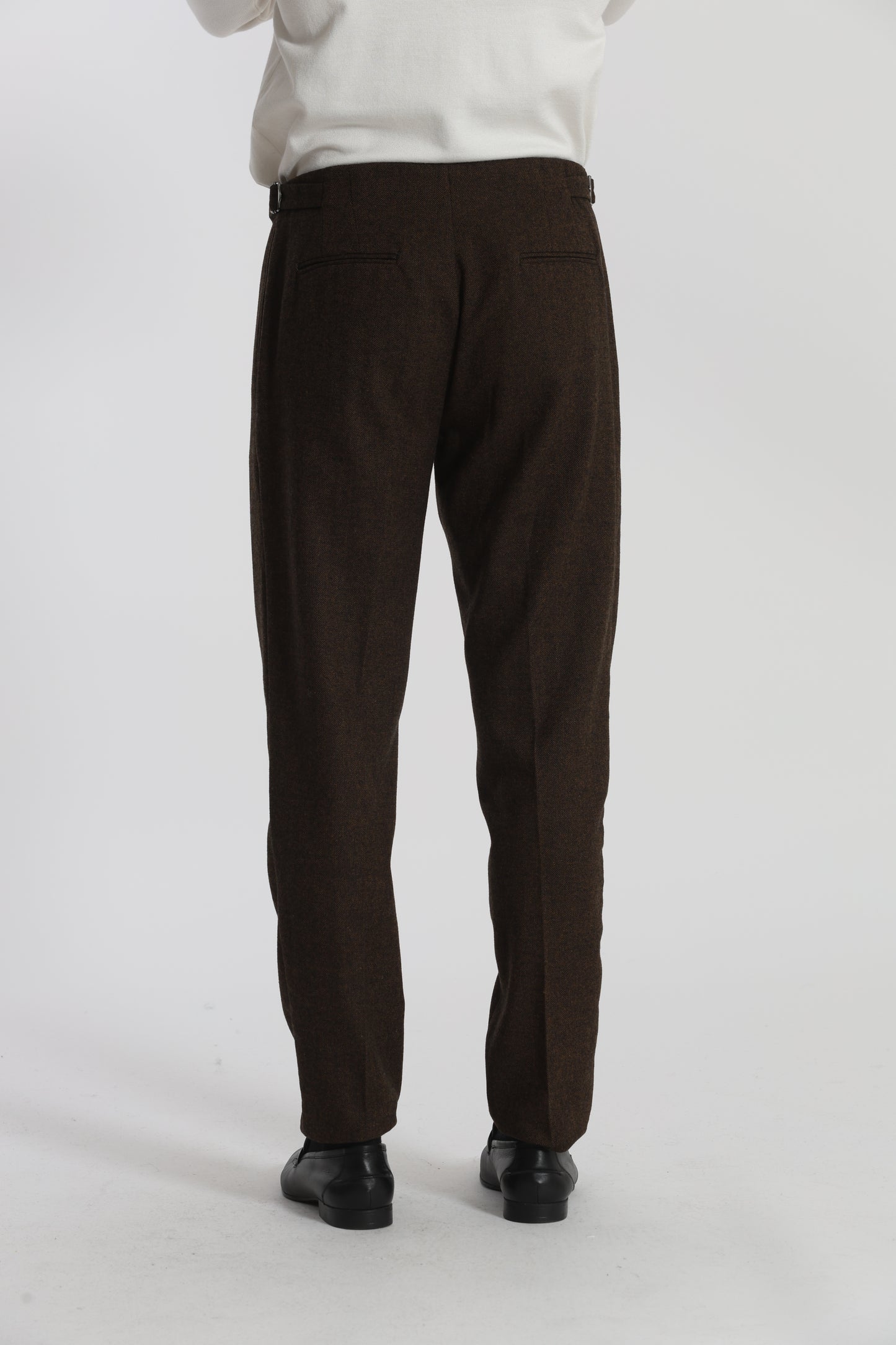 PANTALONI IN MISTO LANA CON CINTURINI