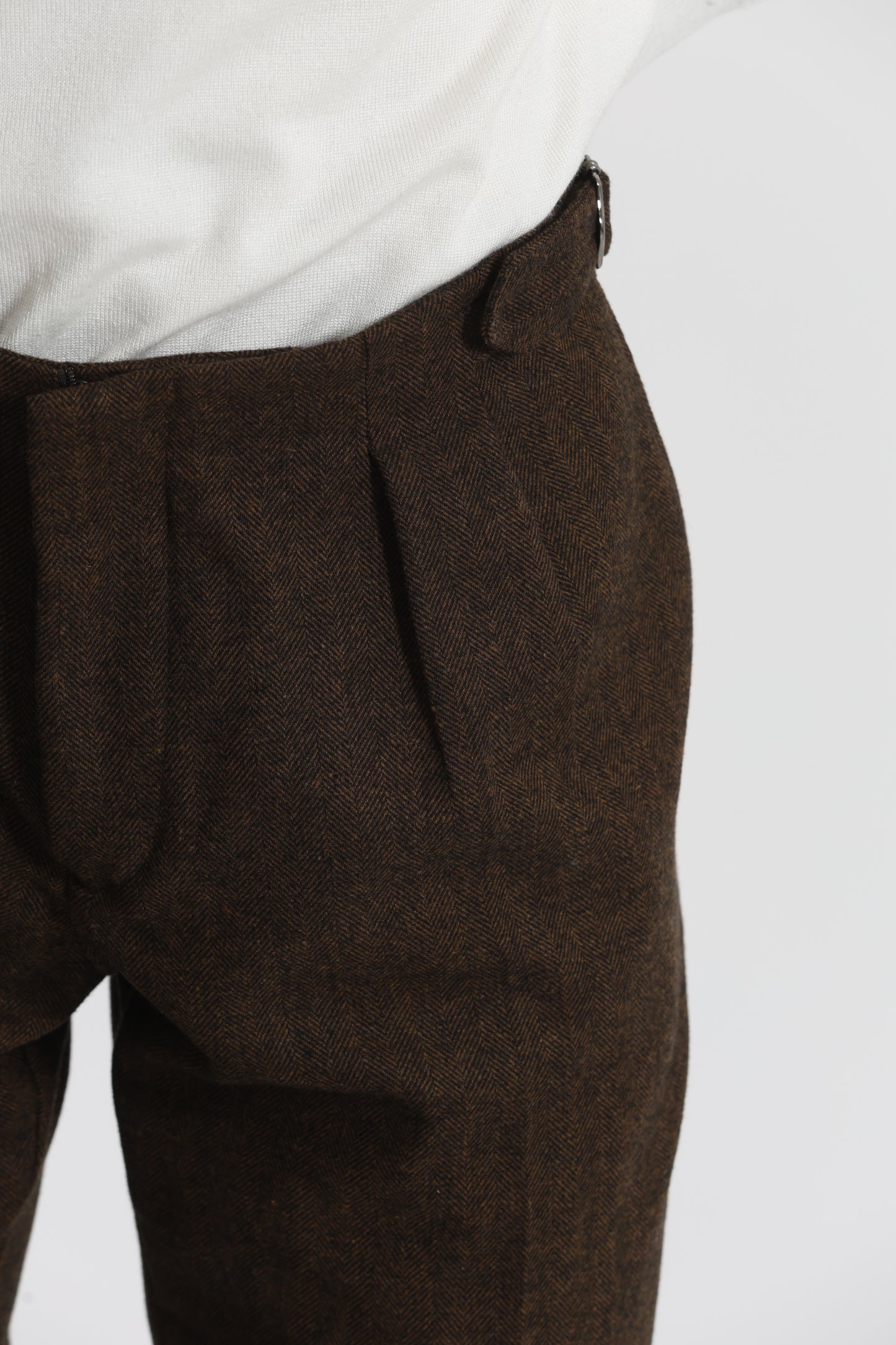 PANTALONI IN MISTO LANA CON CINTURINI