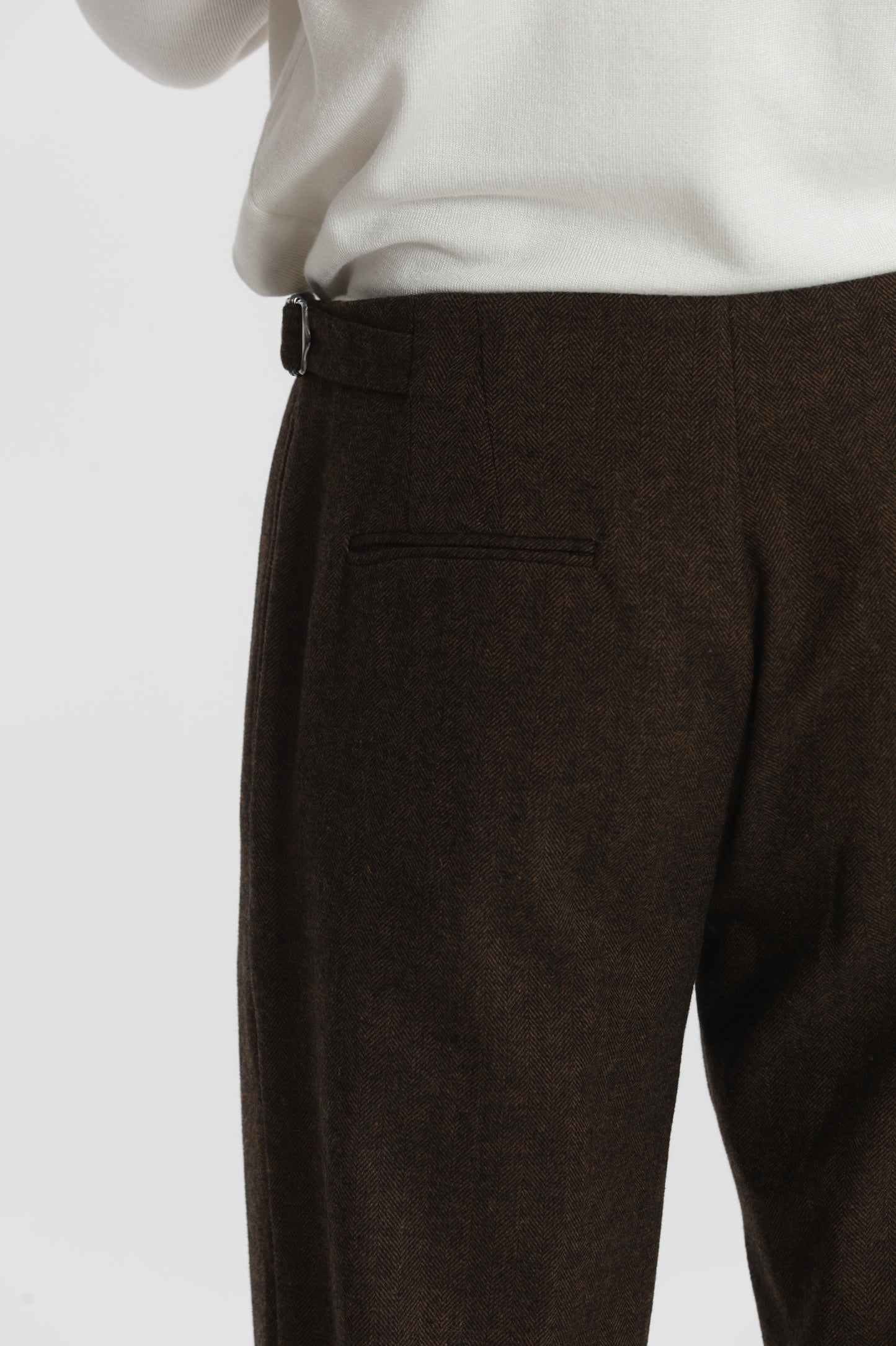 PANTALONI IN MISTO LANA CON CINTURINI