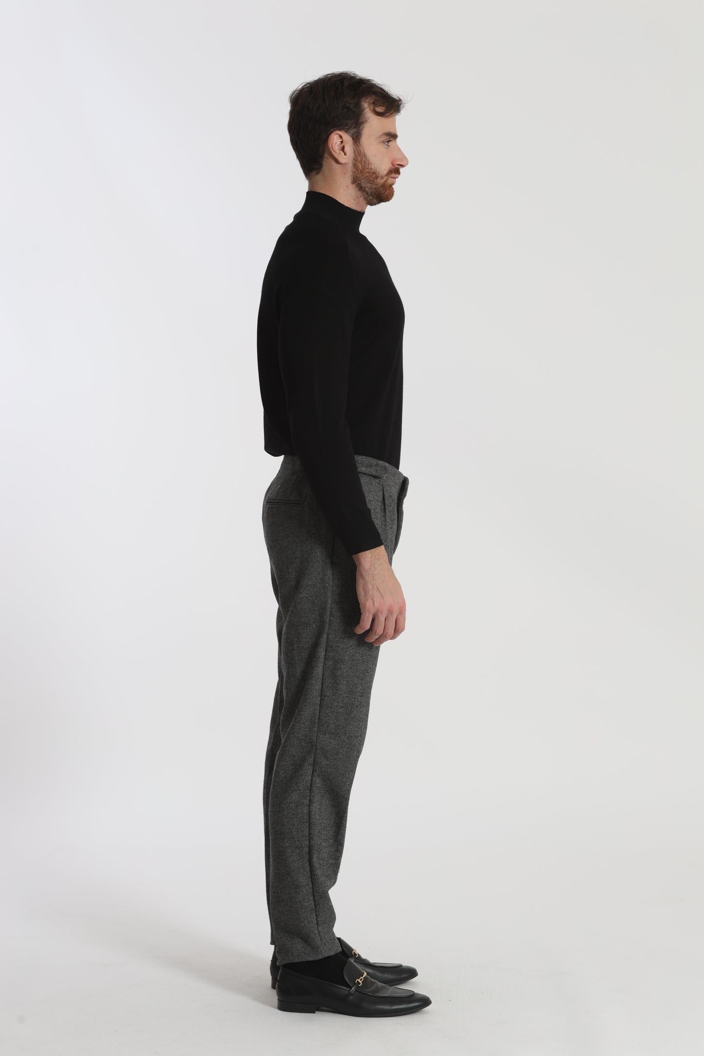 PANTALONI IN MISTO LANA CON CINTURINI