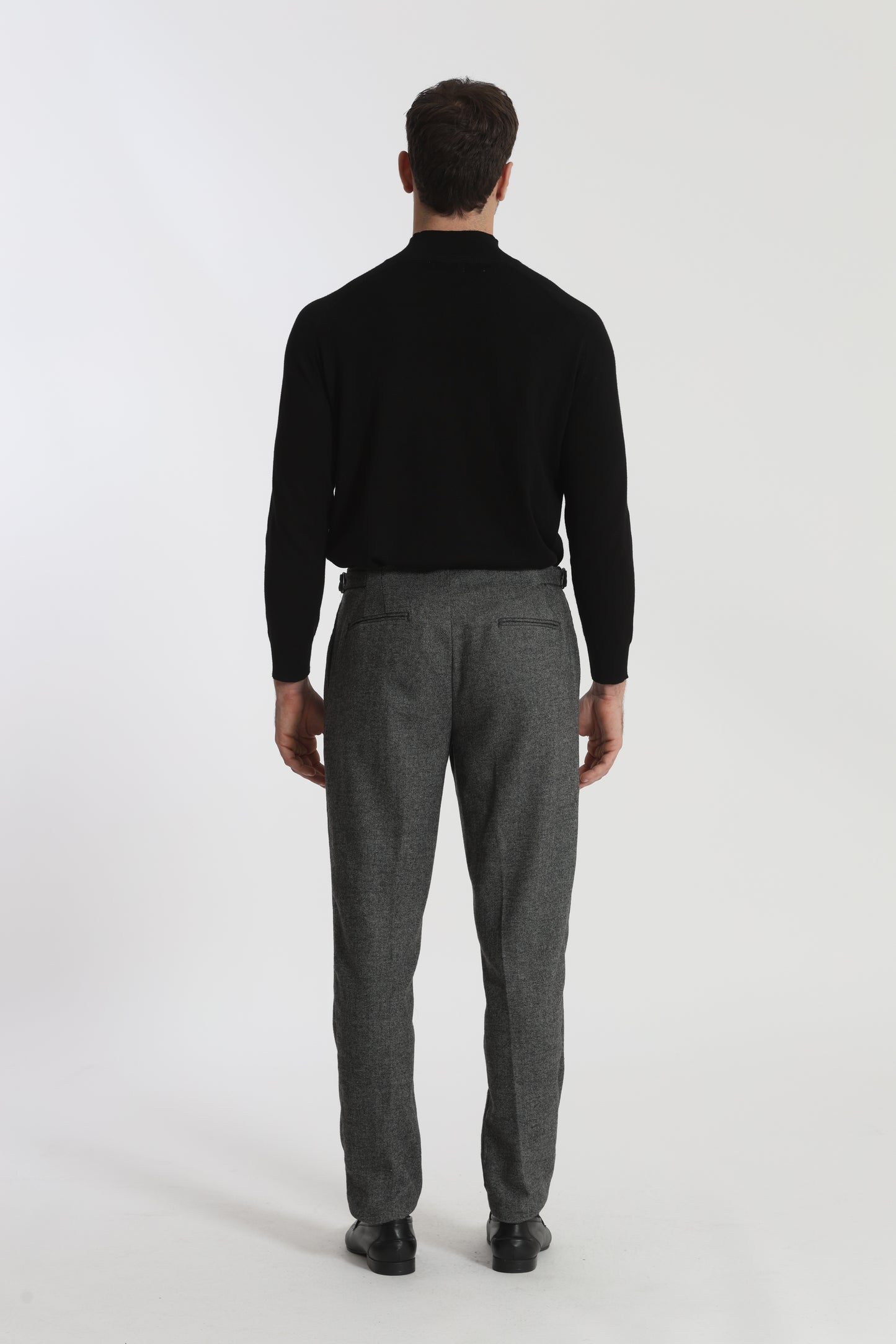 PANTALONI IN MISTO LANA CON CINTURINI