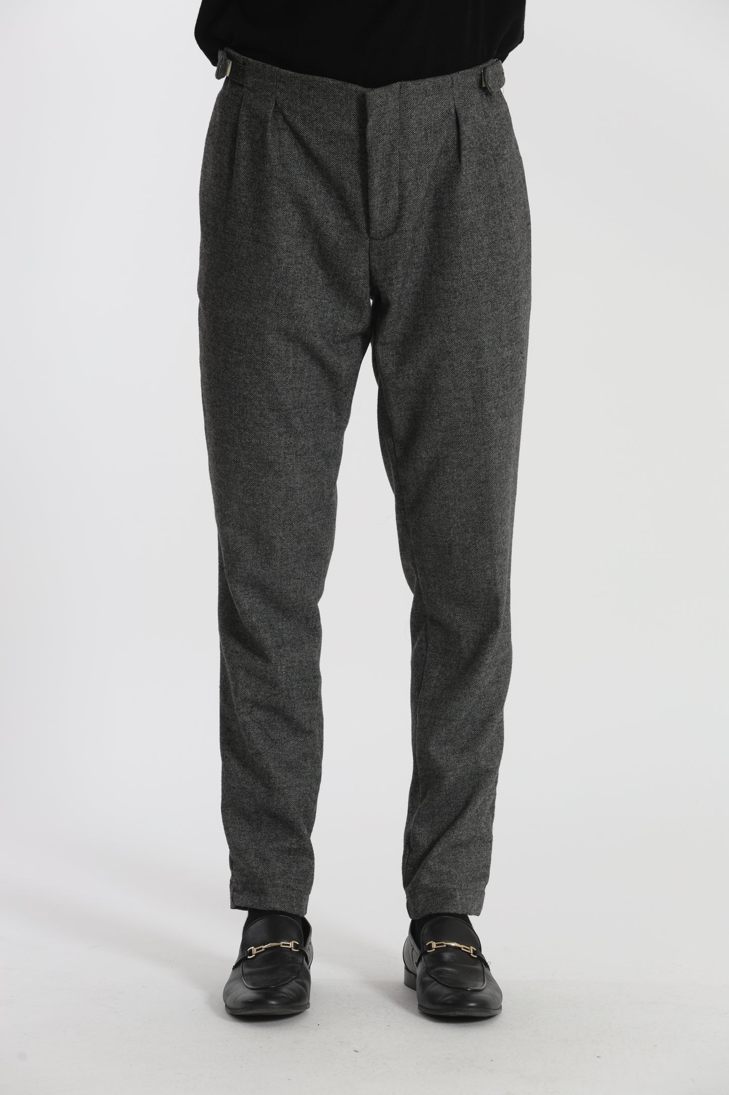 PANTALONI IN MISTO LANA CON CINTURINI