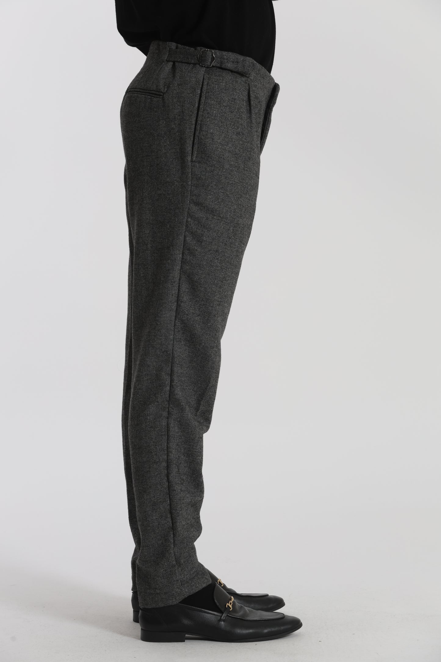 PANTALONI IN MISTO LANA CON CINTURINI