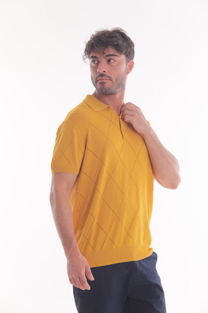 POLO IN MAGLIA A ROMBI