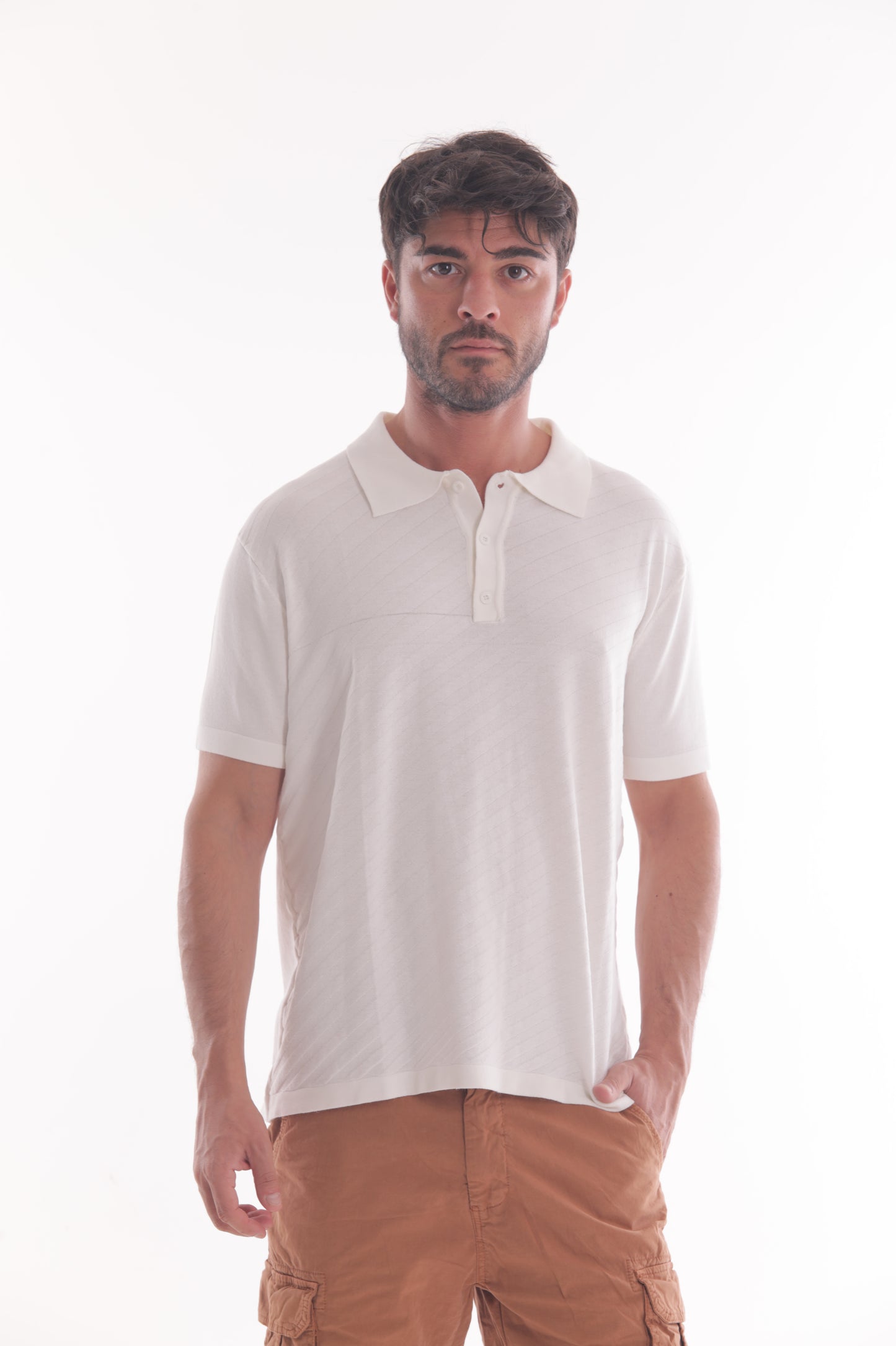 POLO IN MAGLIA STRUTTURA DIAGONALE