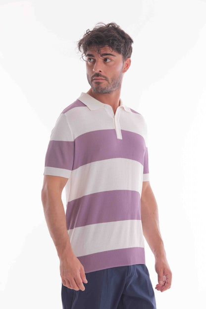 POLO IN MAGLIA A RIGHE LARGHE