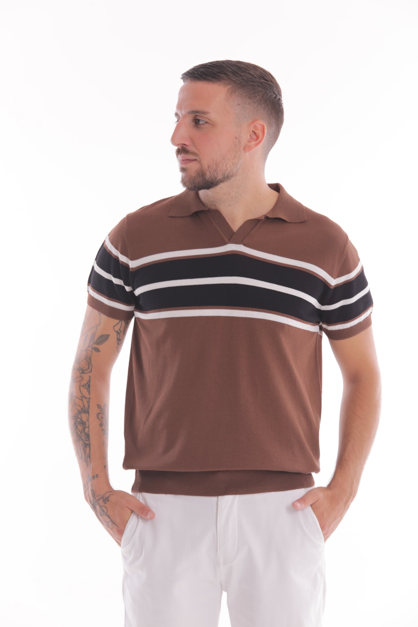 MAGLIA A POLO CON RIGHE