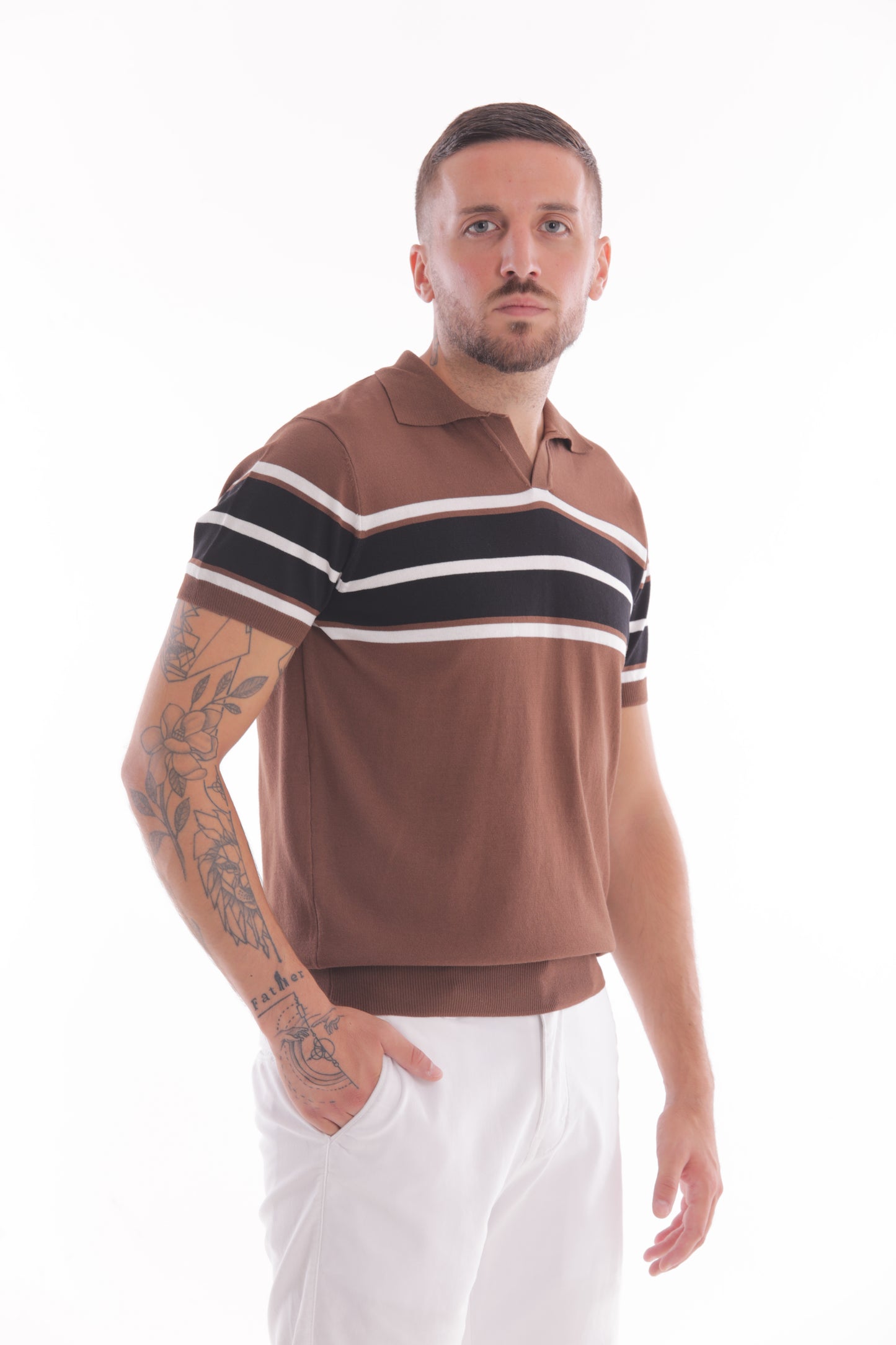 MAGLIA A POLO CON RIGHE