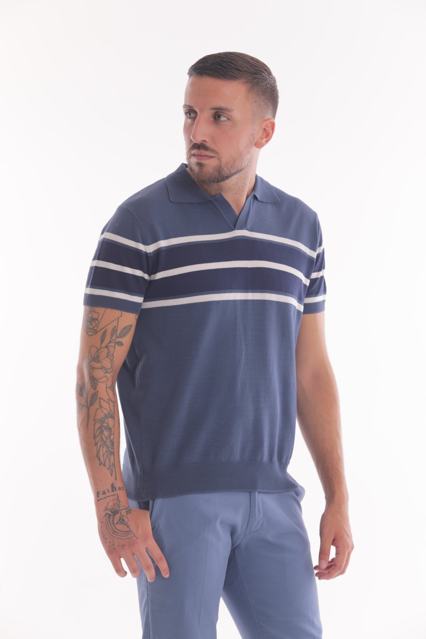 MAGLIA A POLO CON RIGHE