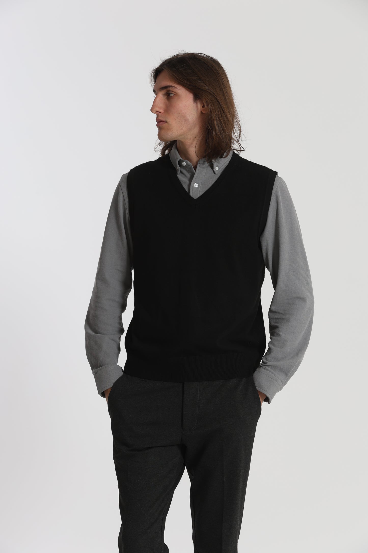 GILET IN MAGLIA MANO CASHMERE