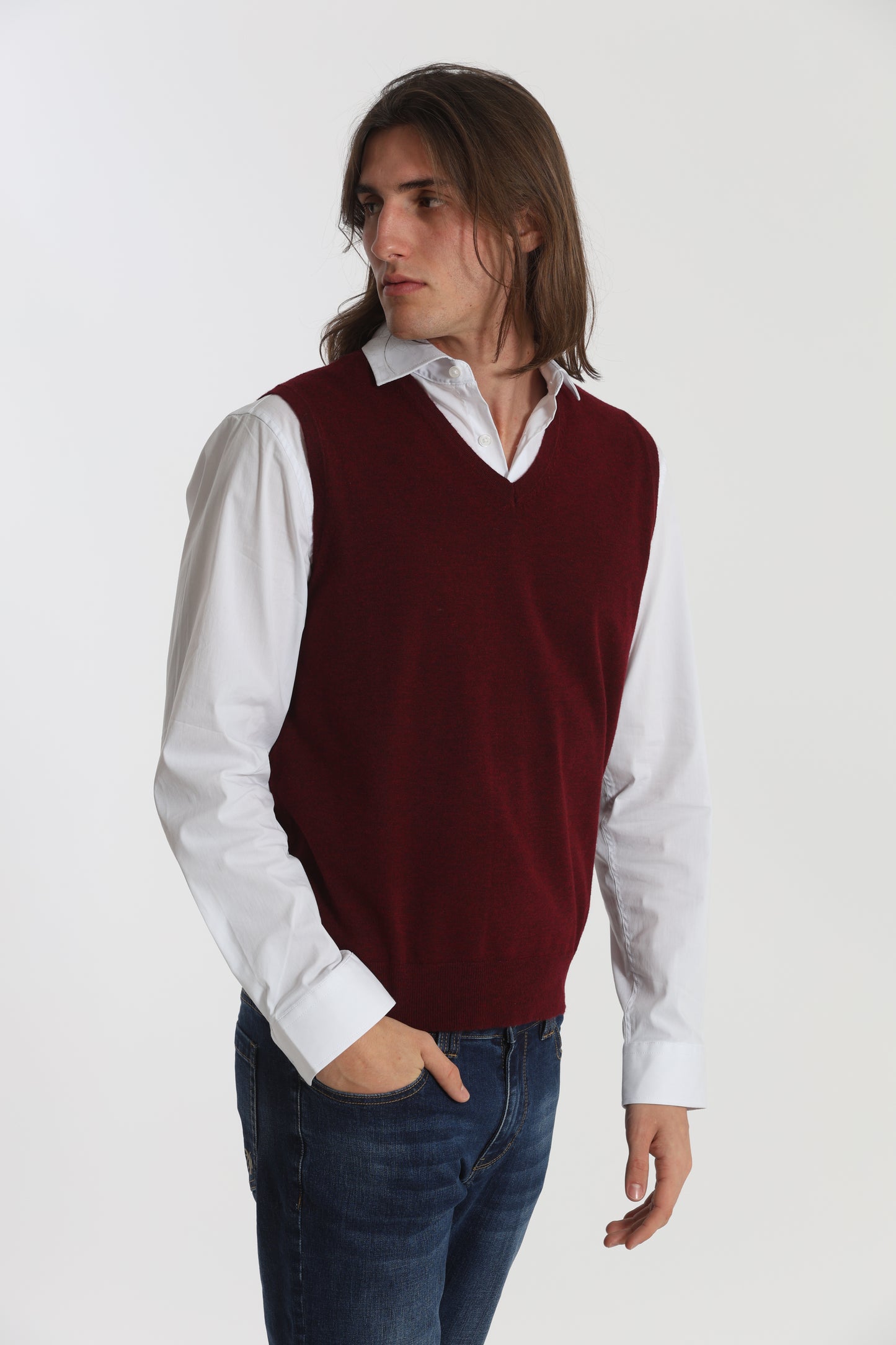 GILET IN MAGLIA MANO CASHMERE