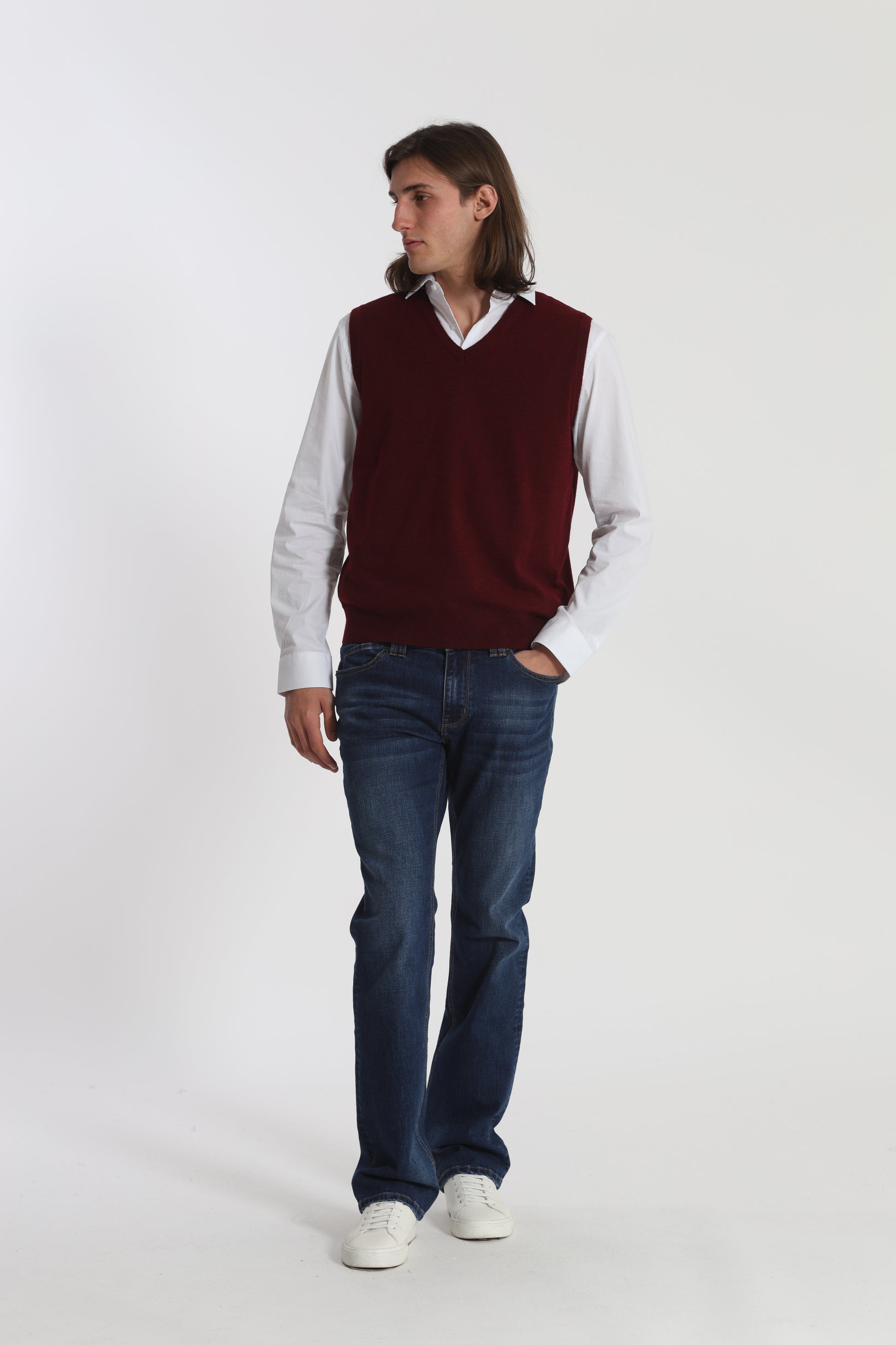 GILET IN MAGLIA MANO CASHMERE