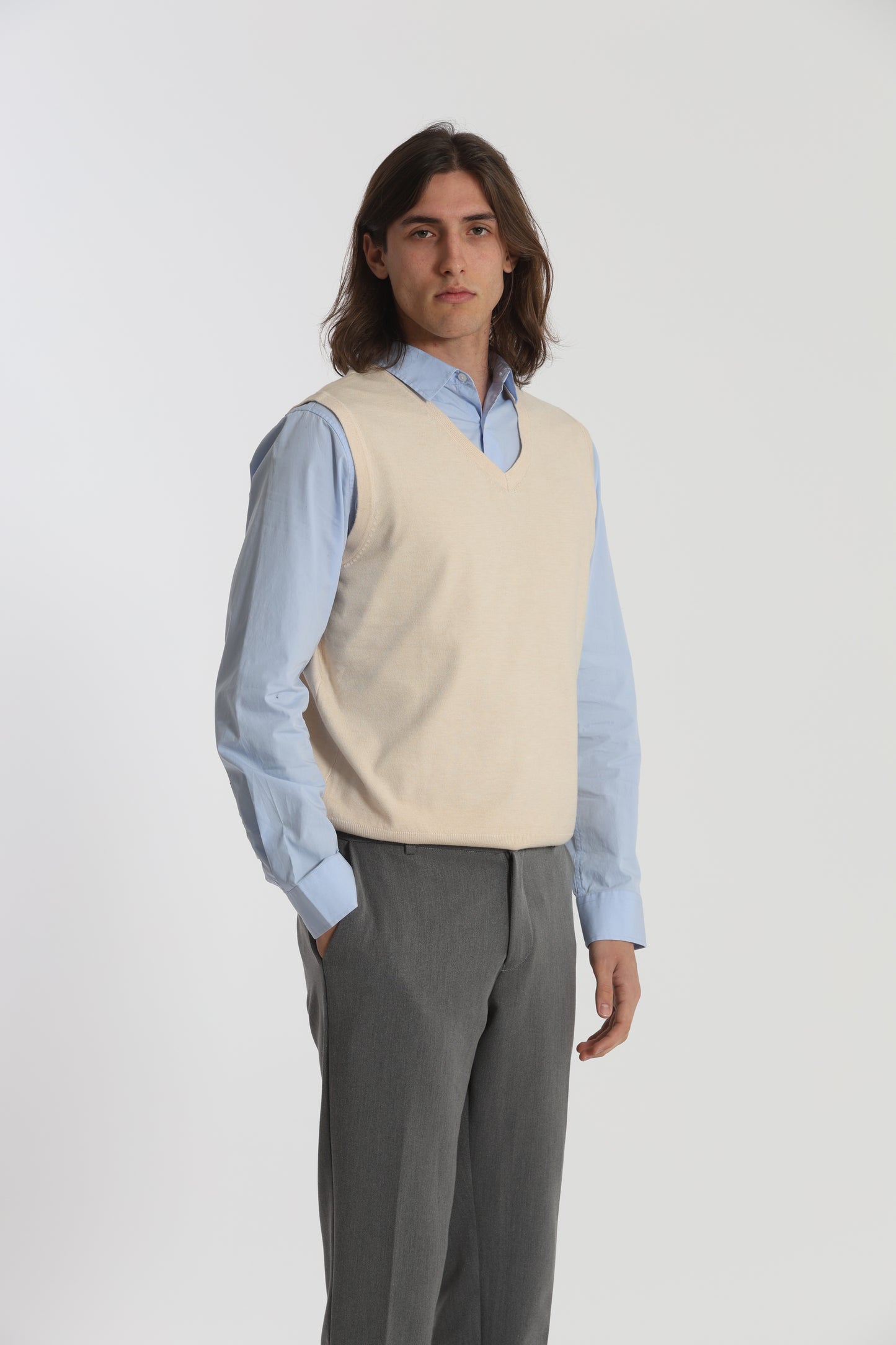 GILET IN MAGLIA MANO CASHMERE