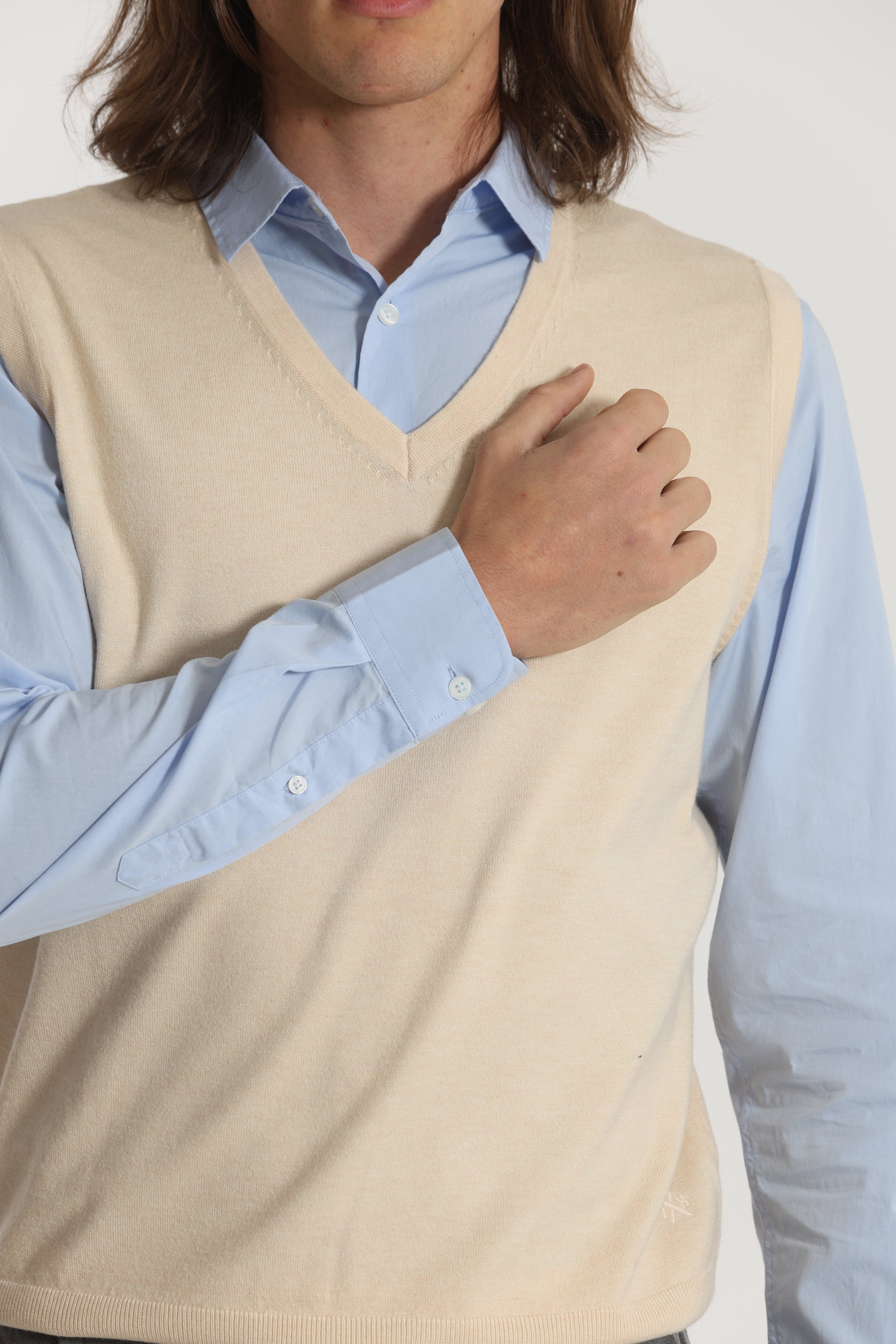 GILET IN MAGLIA MANO CASHMERE