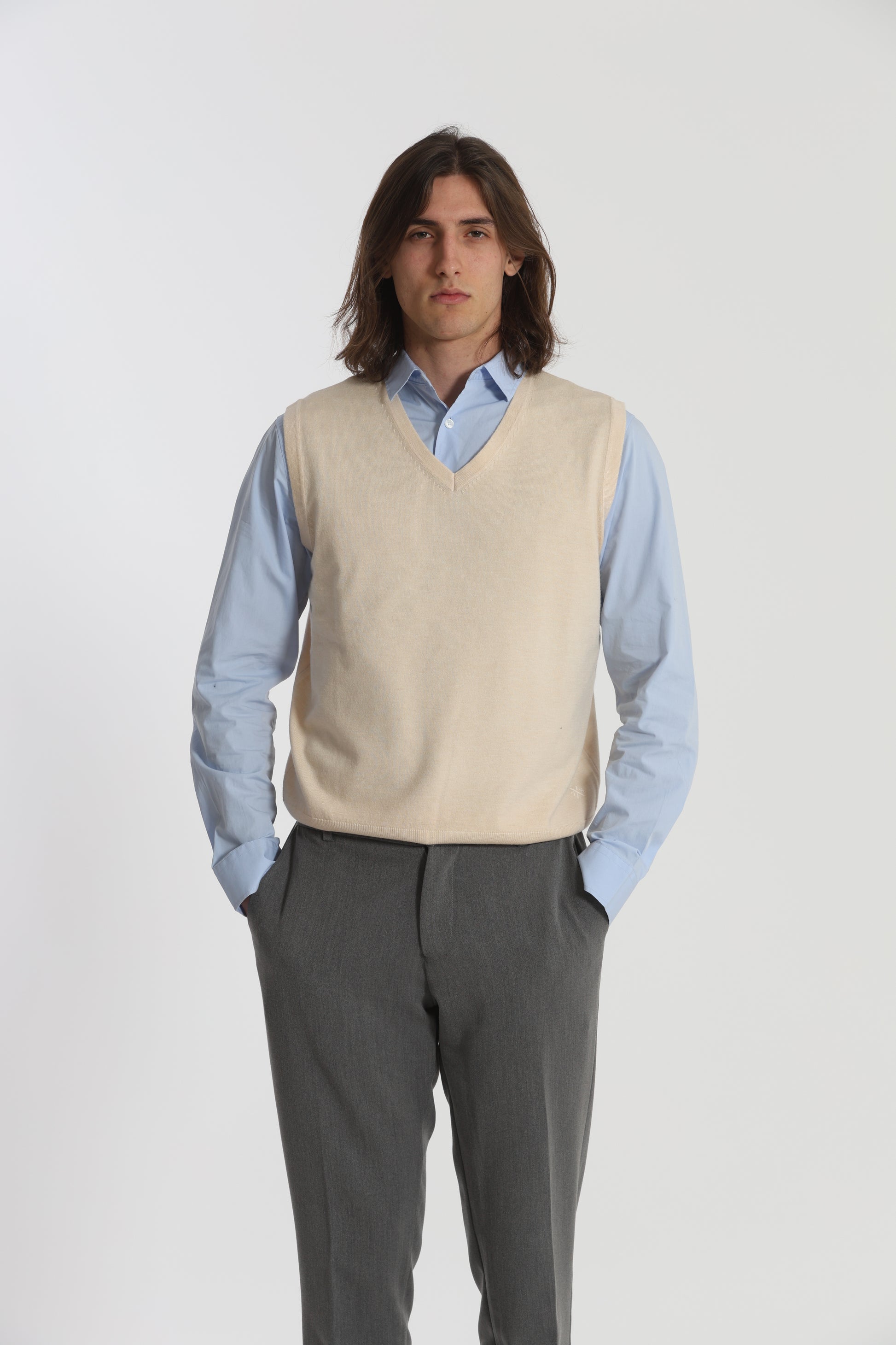 GILET IN MAGLIA MANO CASHMERE
