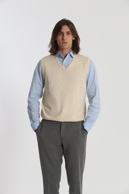 GILET IN MAGLIA MANO CASHMERE