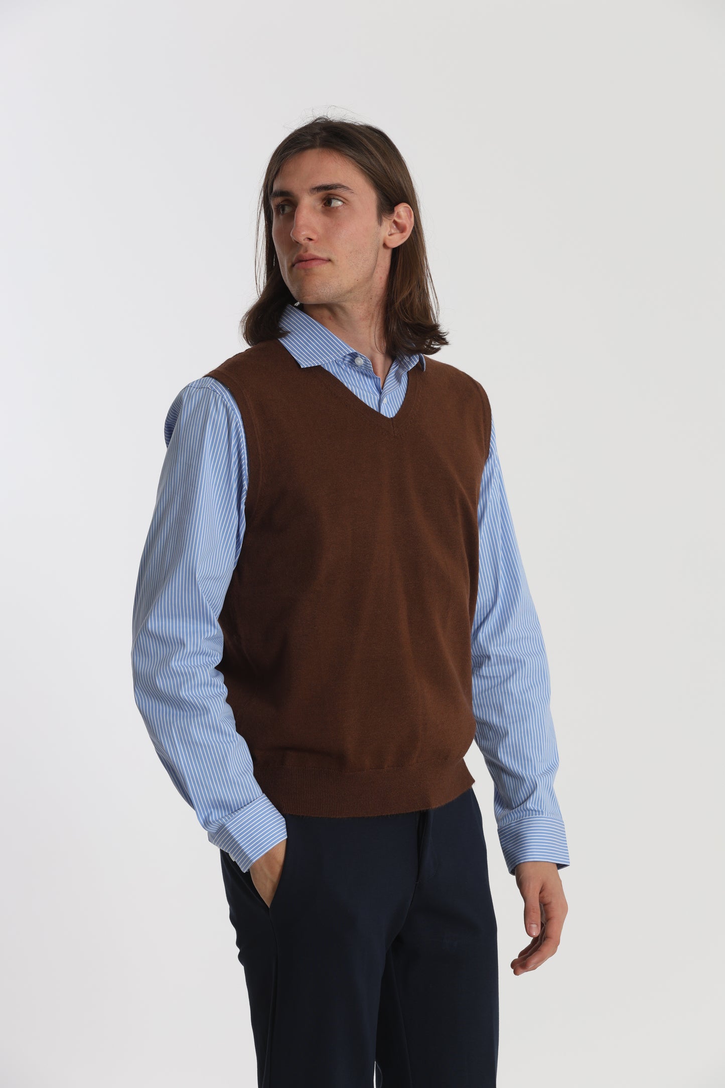 GILET IN MAGLIA MANO CASHMERE