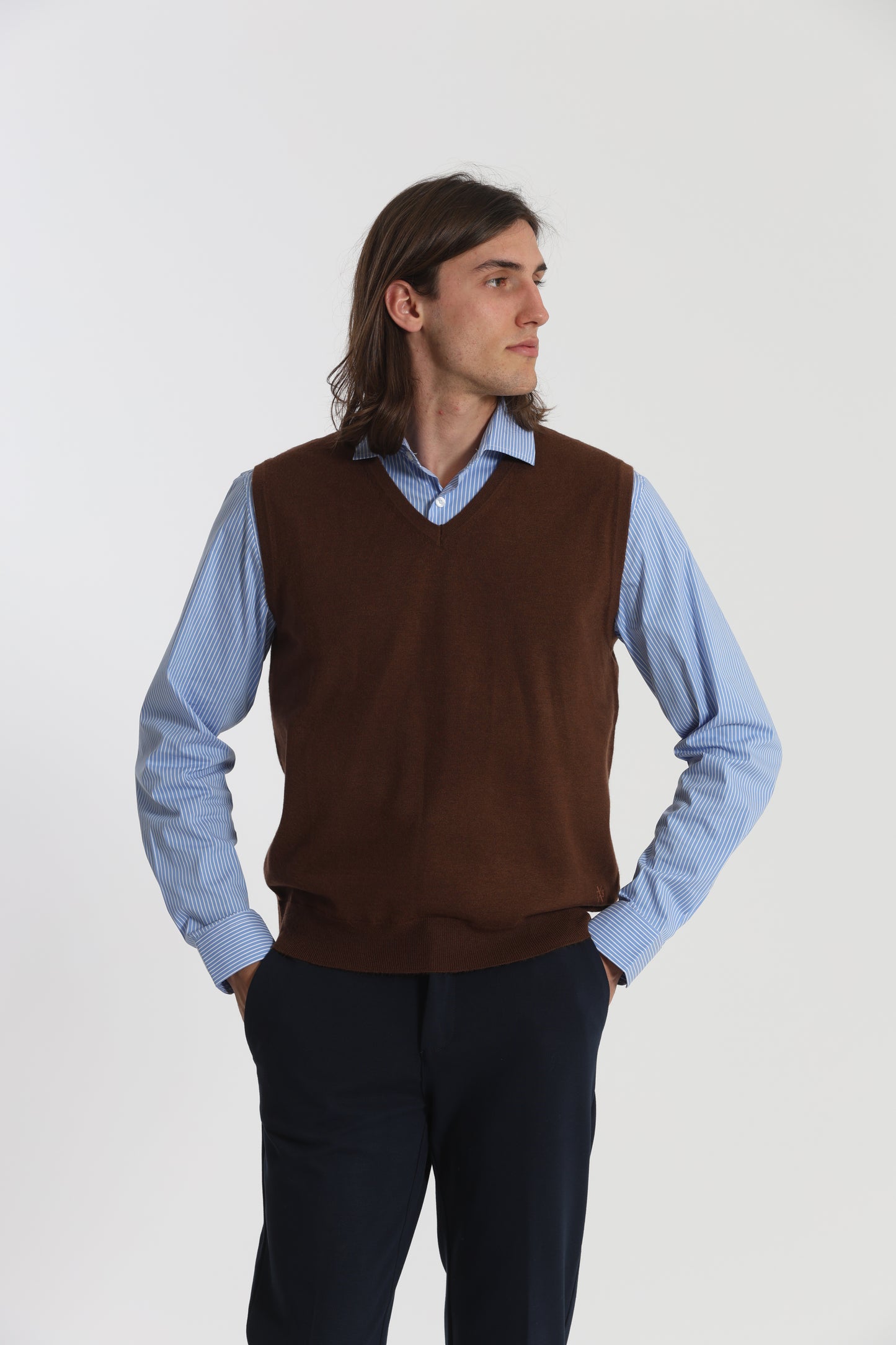 GILET IN MAGLIA MANO CASHMERE