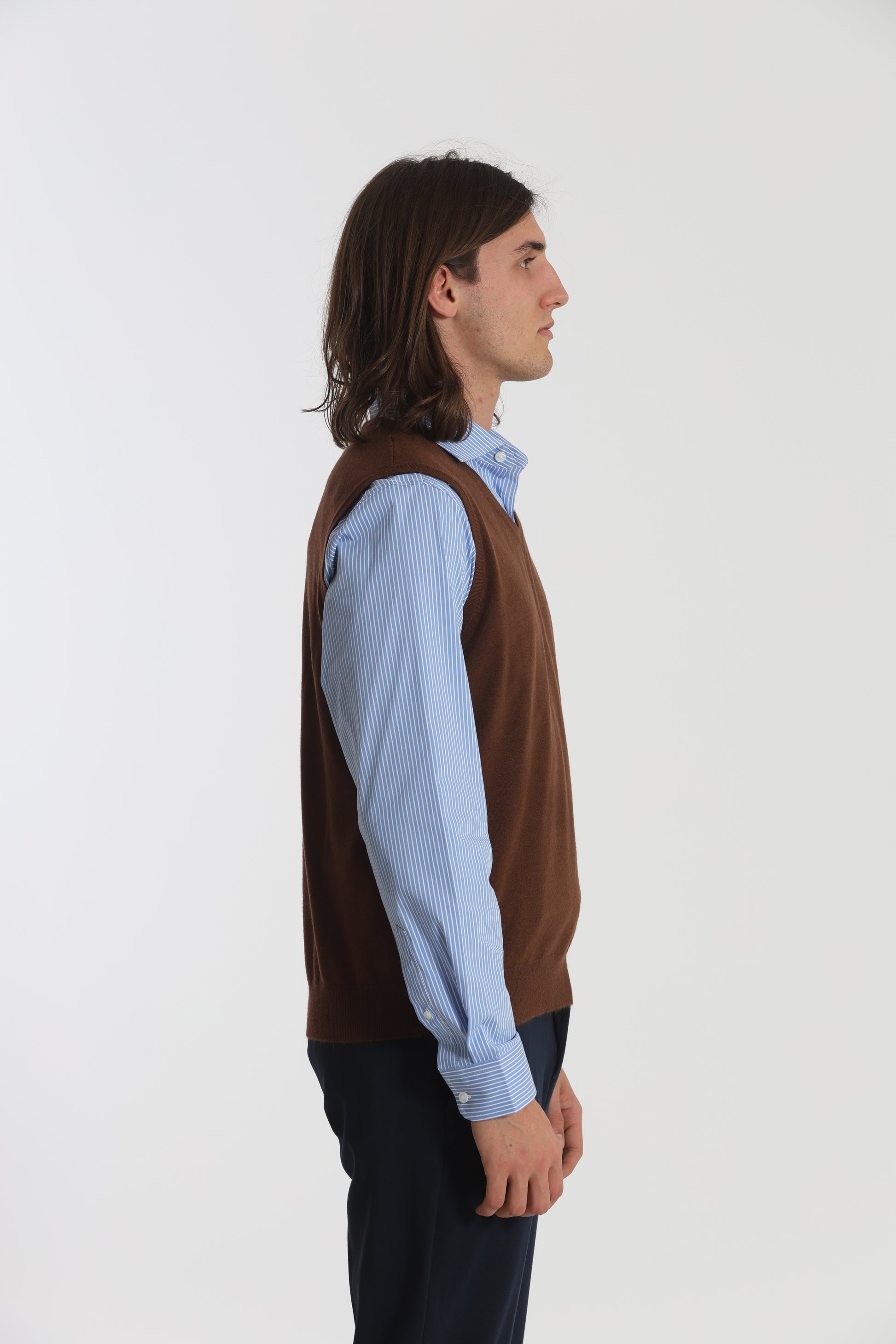 GILET IN MAGLIA MANO CASHMERE