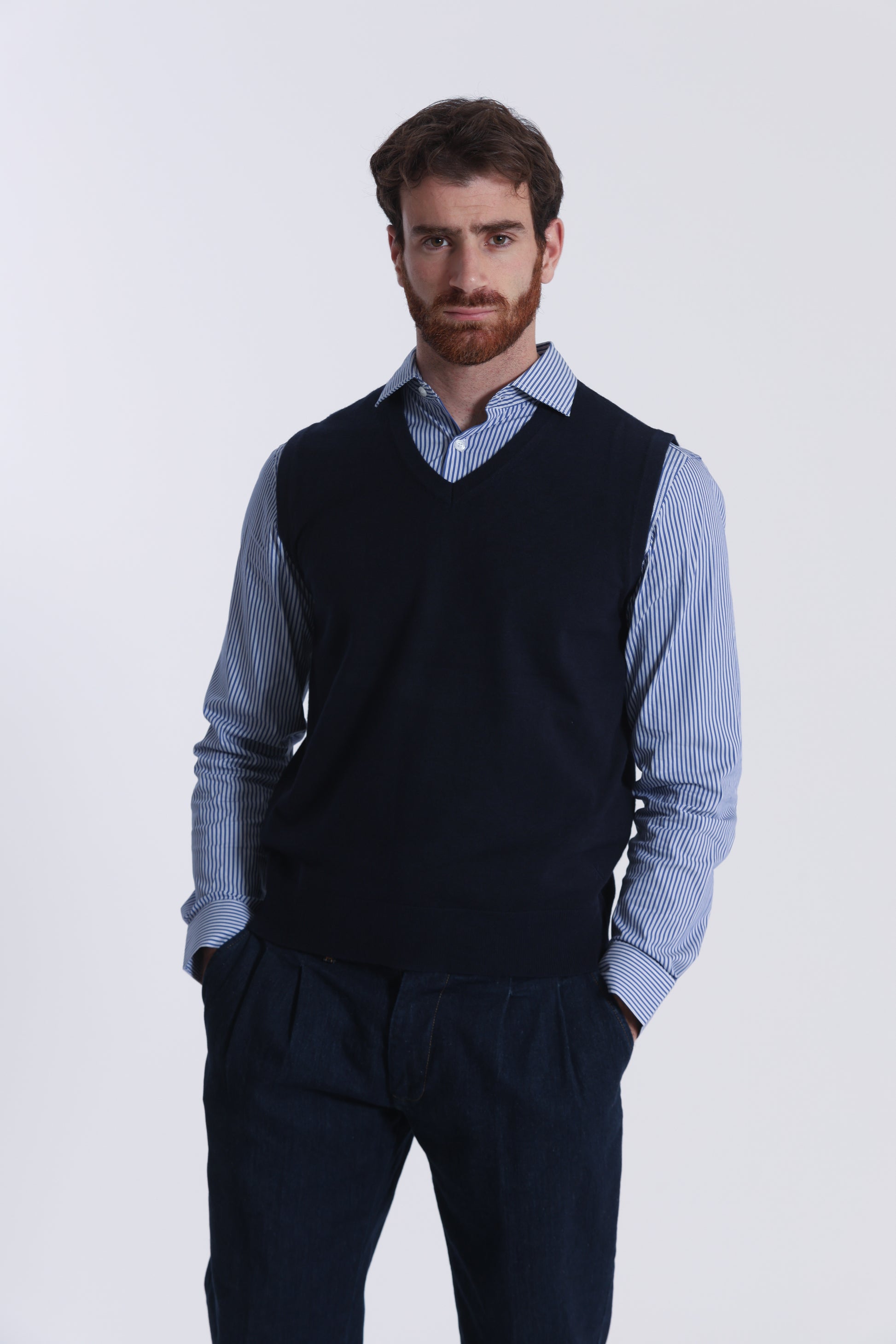 GILET IN MAGLIA MANO CASHMERE