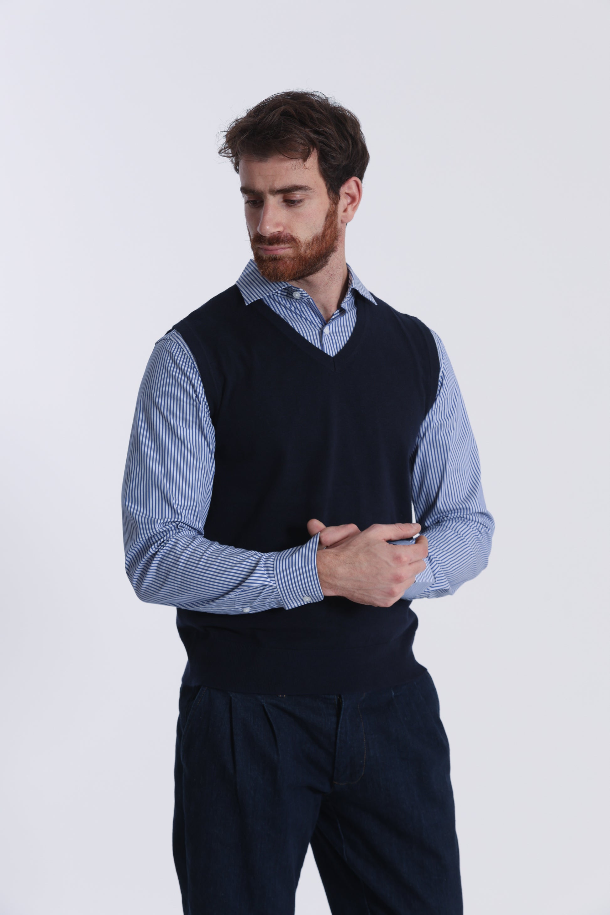 GILET IN MAGLIA MANO CASHMERE