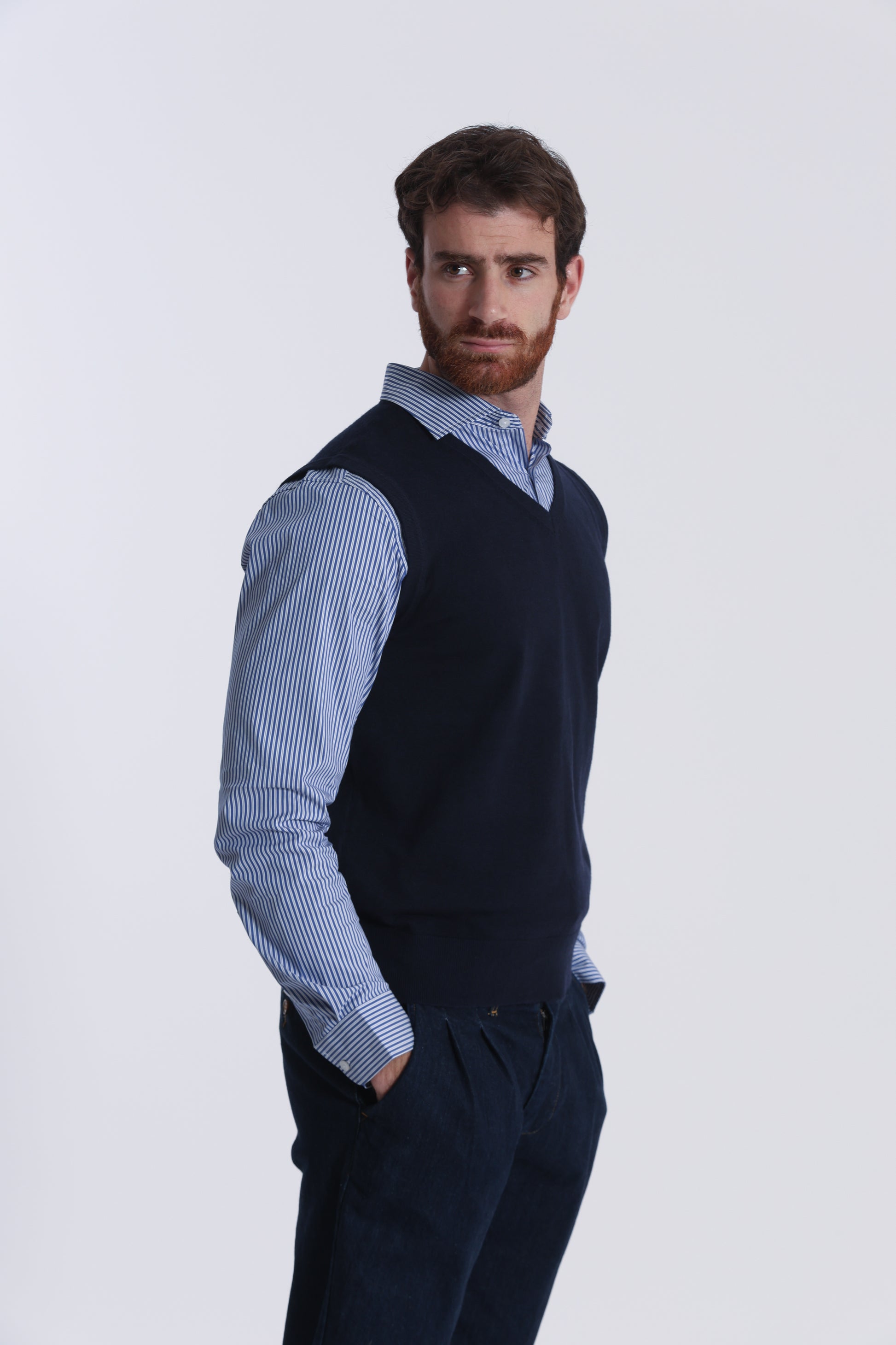 GILET IN MAGLIA MANO CASHMERE