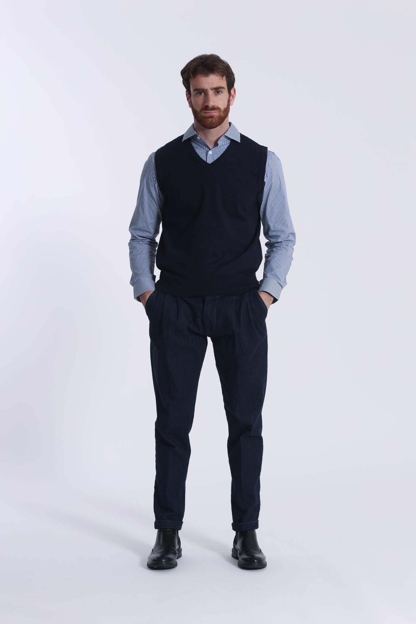 GILET IN MAGLIA MANO CASHMERE
