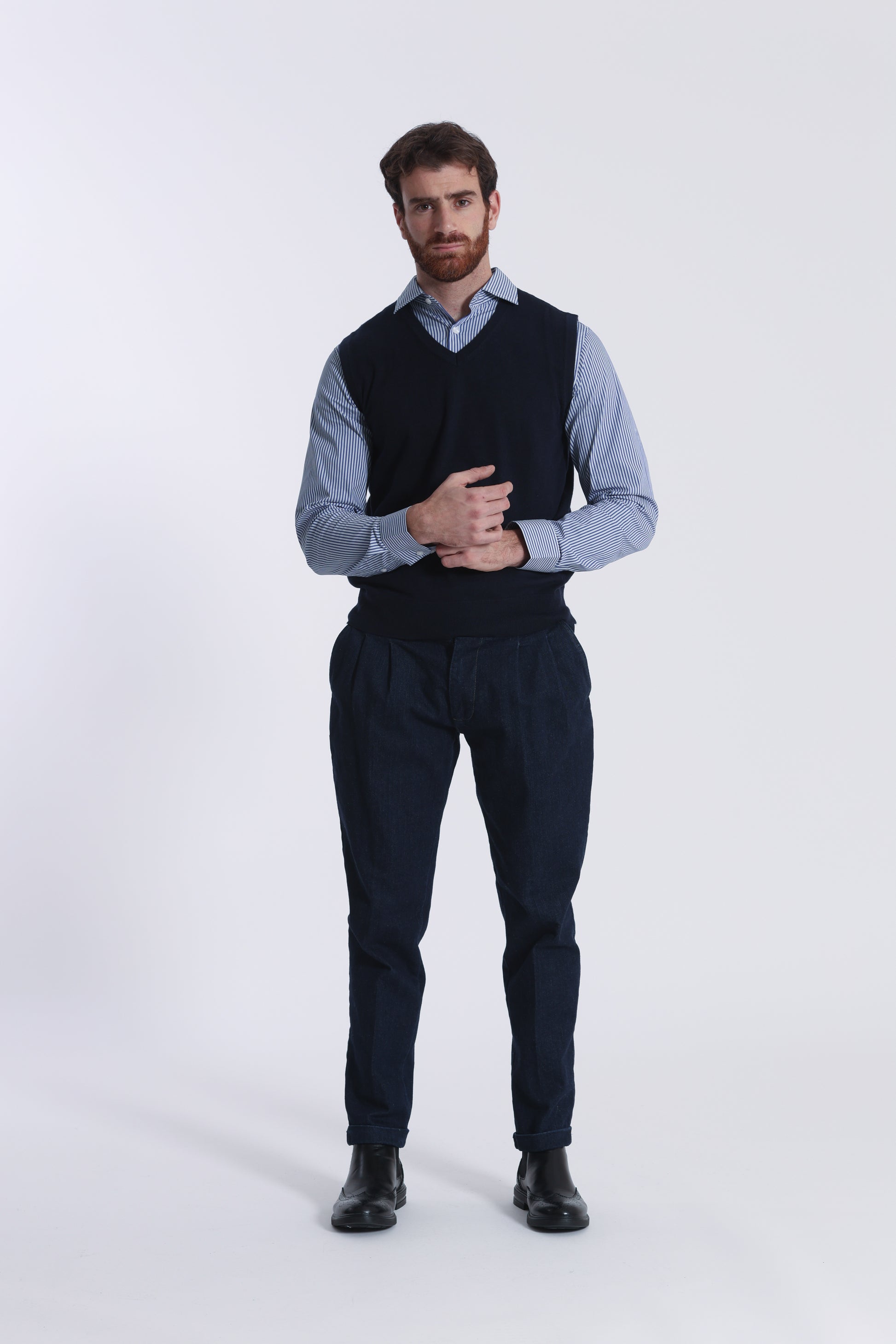 GILET IN MAGLIA MANO CASHMERE