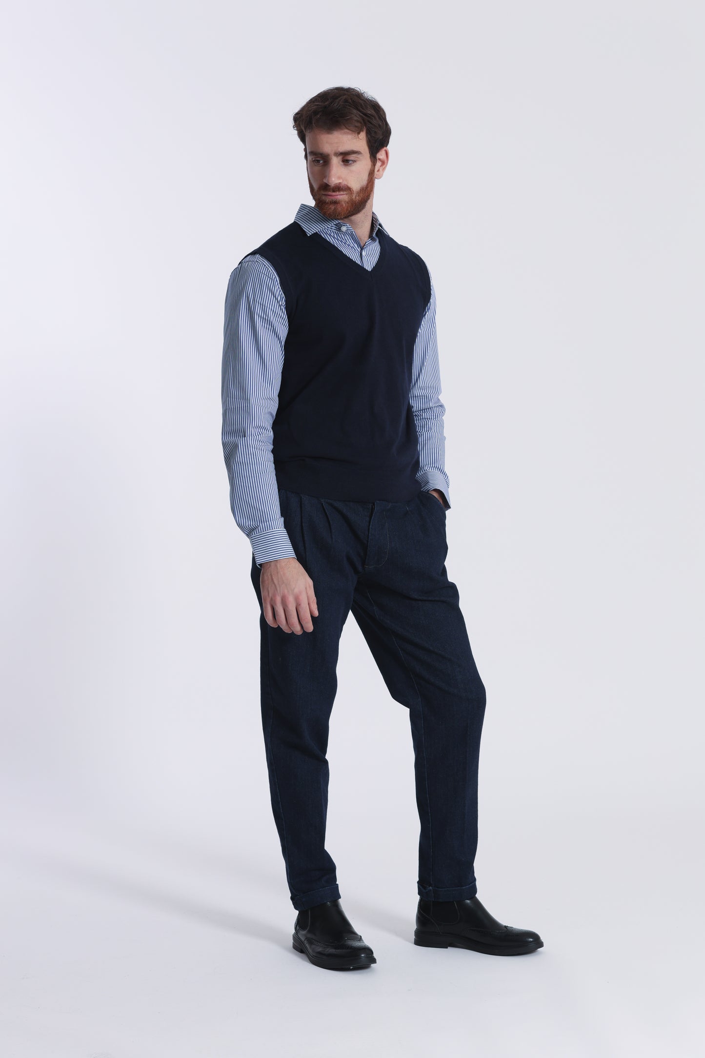 GILET IN MAGLIA MANO CASHMERE