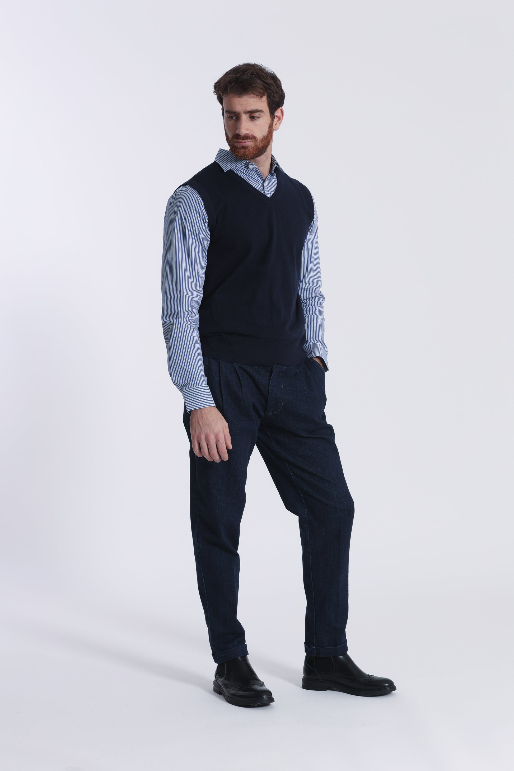GILET IN MAGLIA MANO CASHMERE