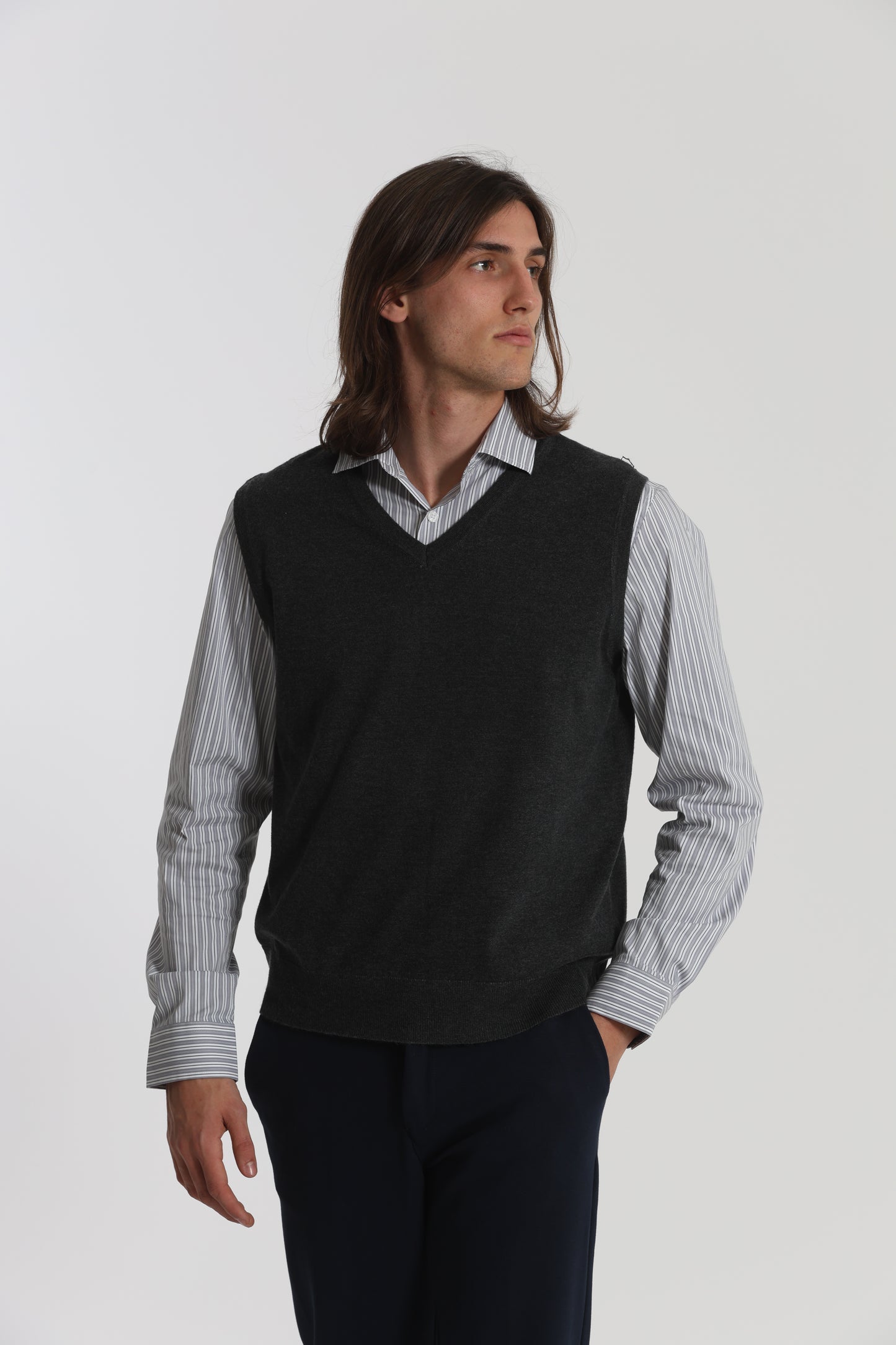 GILET IN MAGLIA MANO CASHMERE