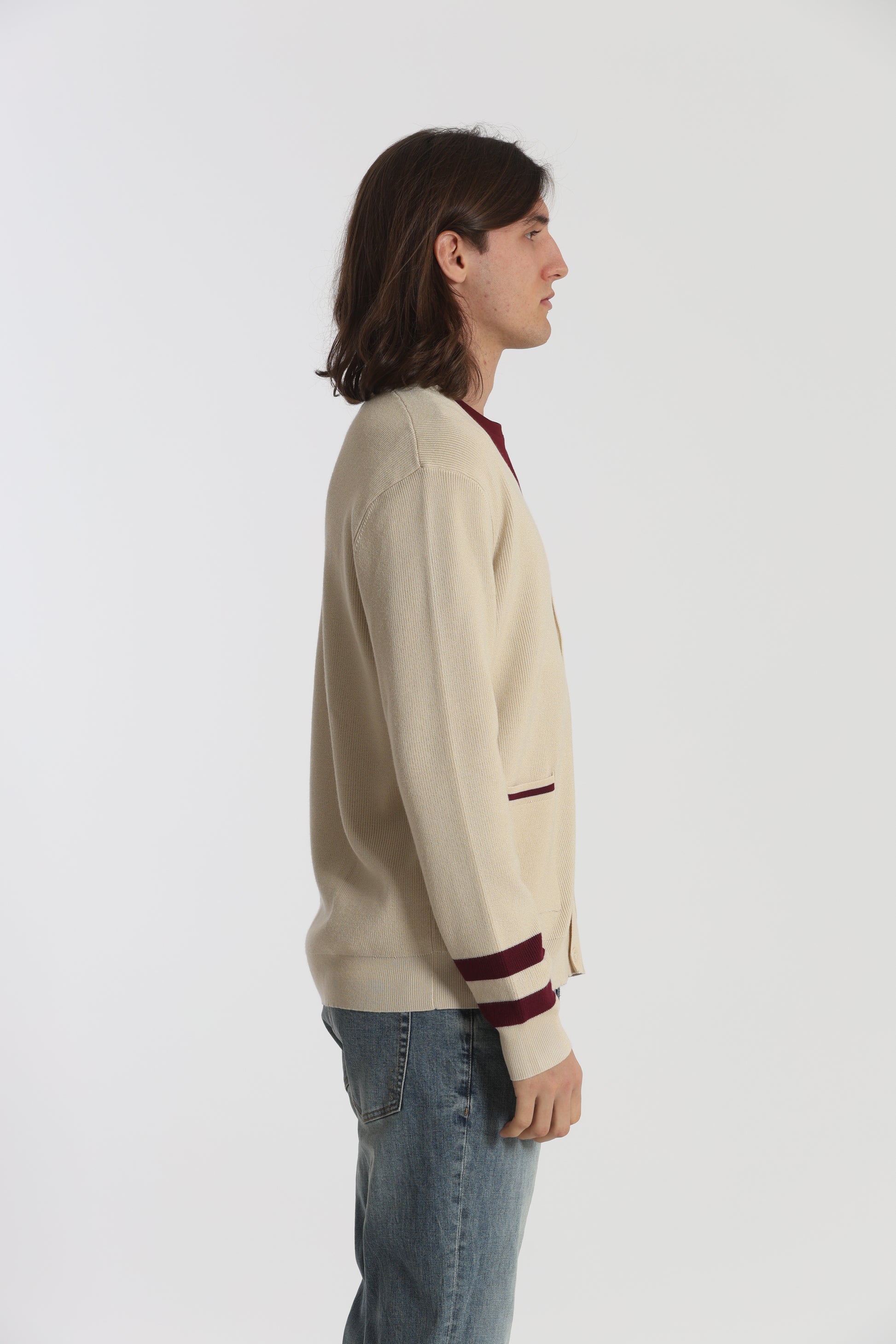 CARDIGAN IN MAGLIA BICOLOR