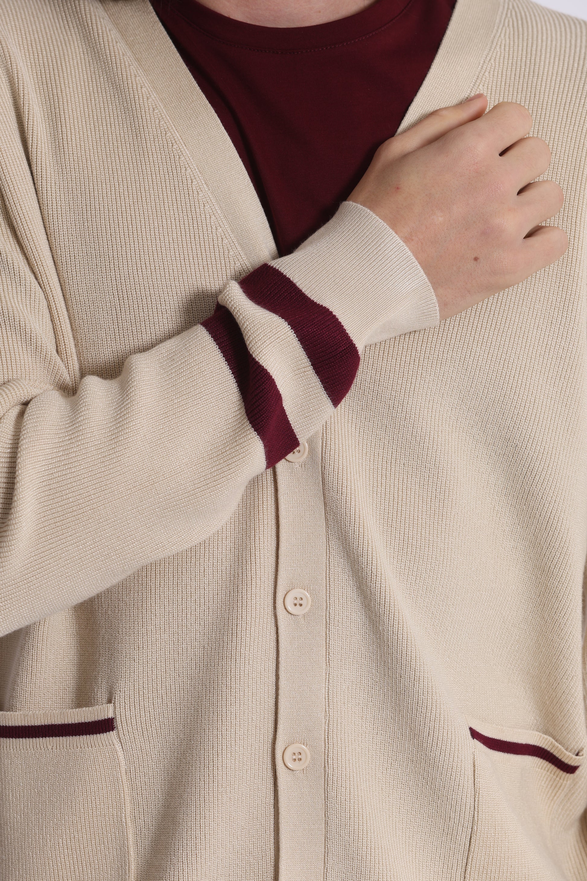 CARDIGAN IN MAGLIA BICOLOR