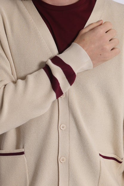 CARDIGAN IN MAGLIA BICOLOR