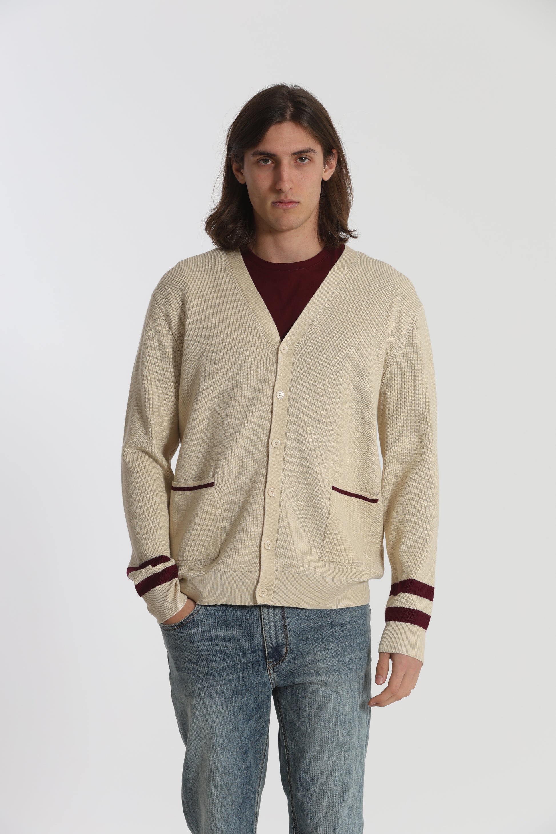 CARDIGAN IN MAGLIA BICOLOR