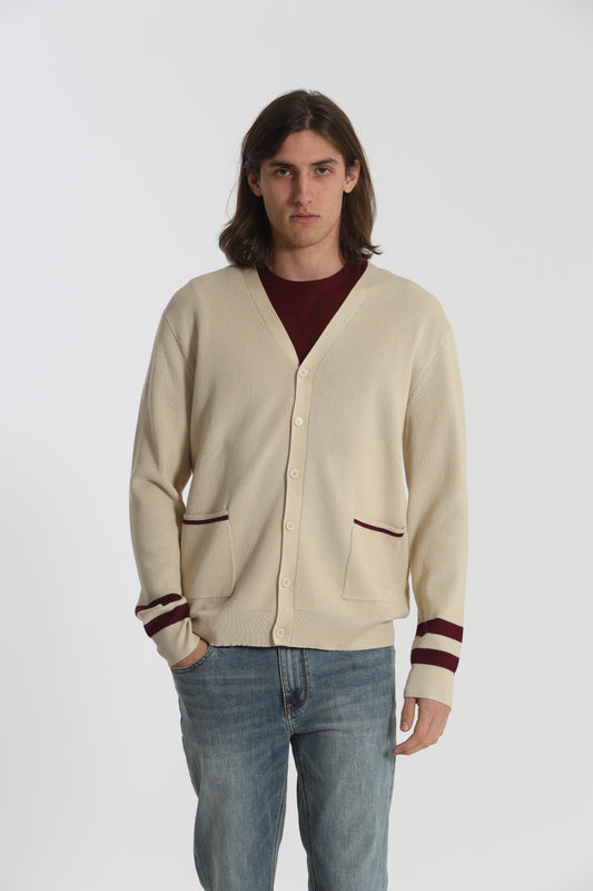 CARDIGAN IN MAGLIA BICOLOR