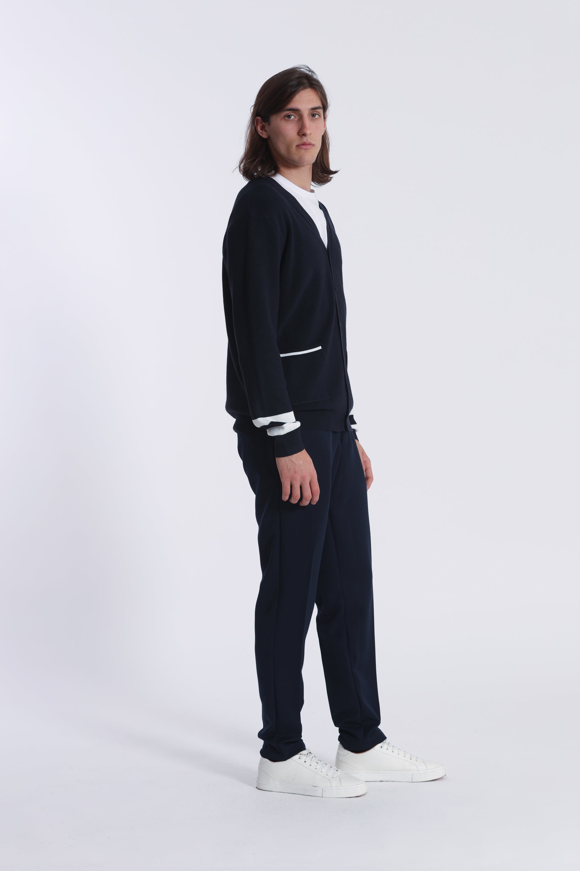 CARDIGAN IN MAGLIA BICOLOR