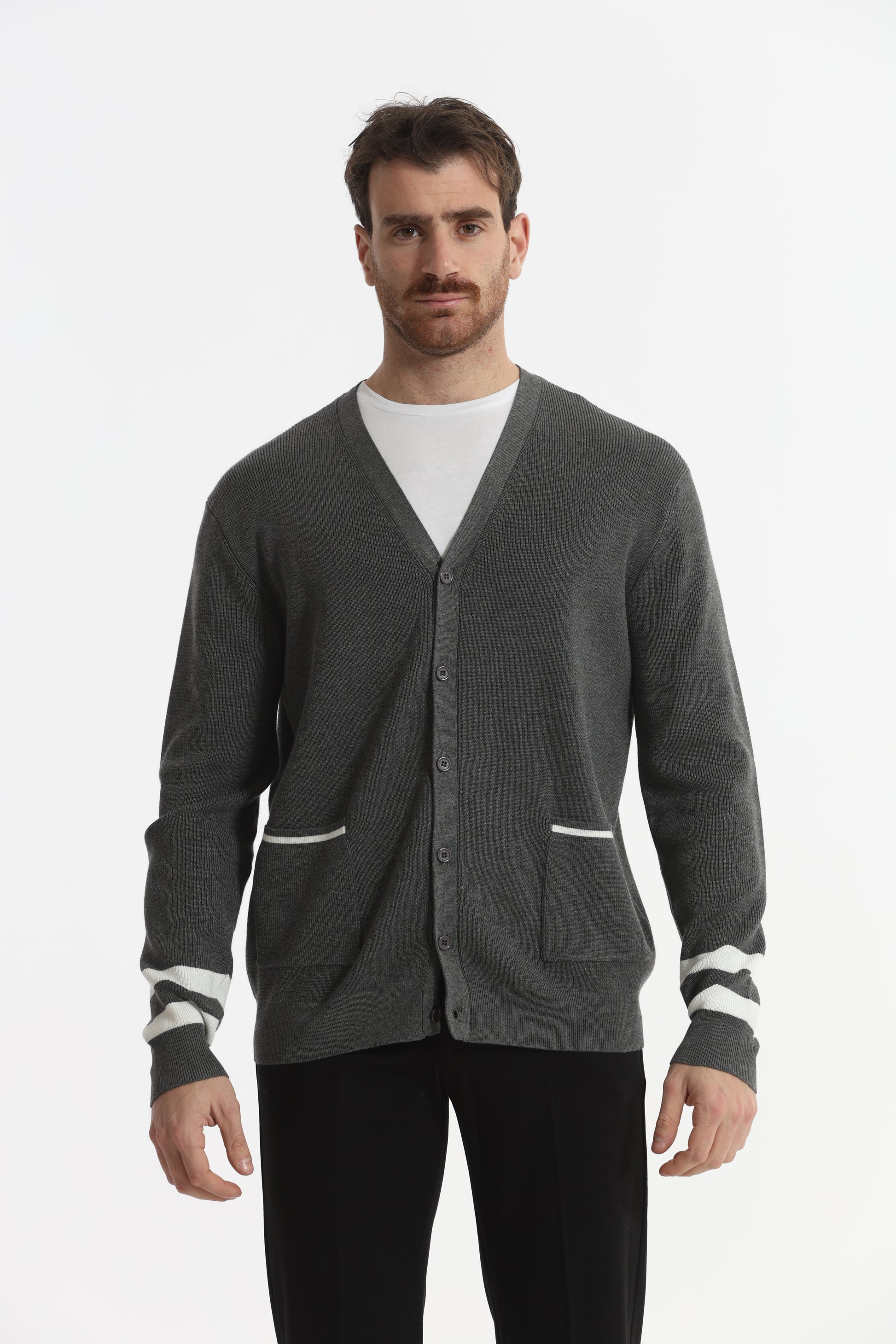 CARDIGAN IN MAGLIA BICOLOR