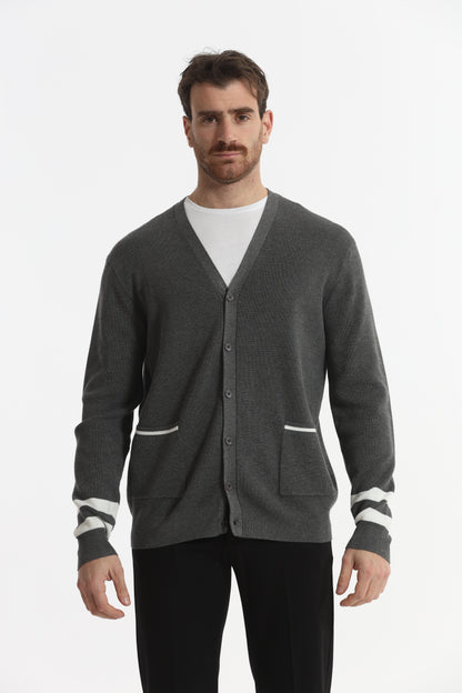 CARDIGAN IN MAGLIA BICOLOR