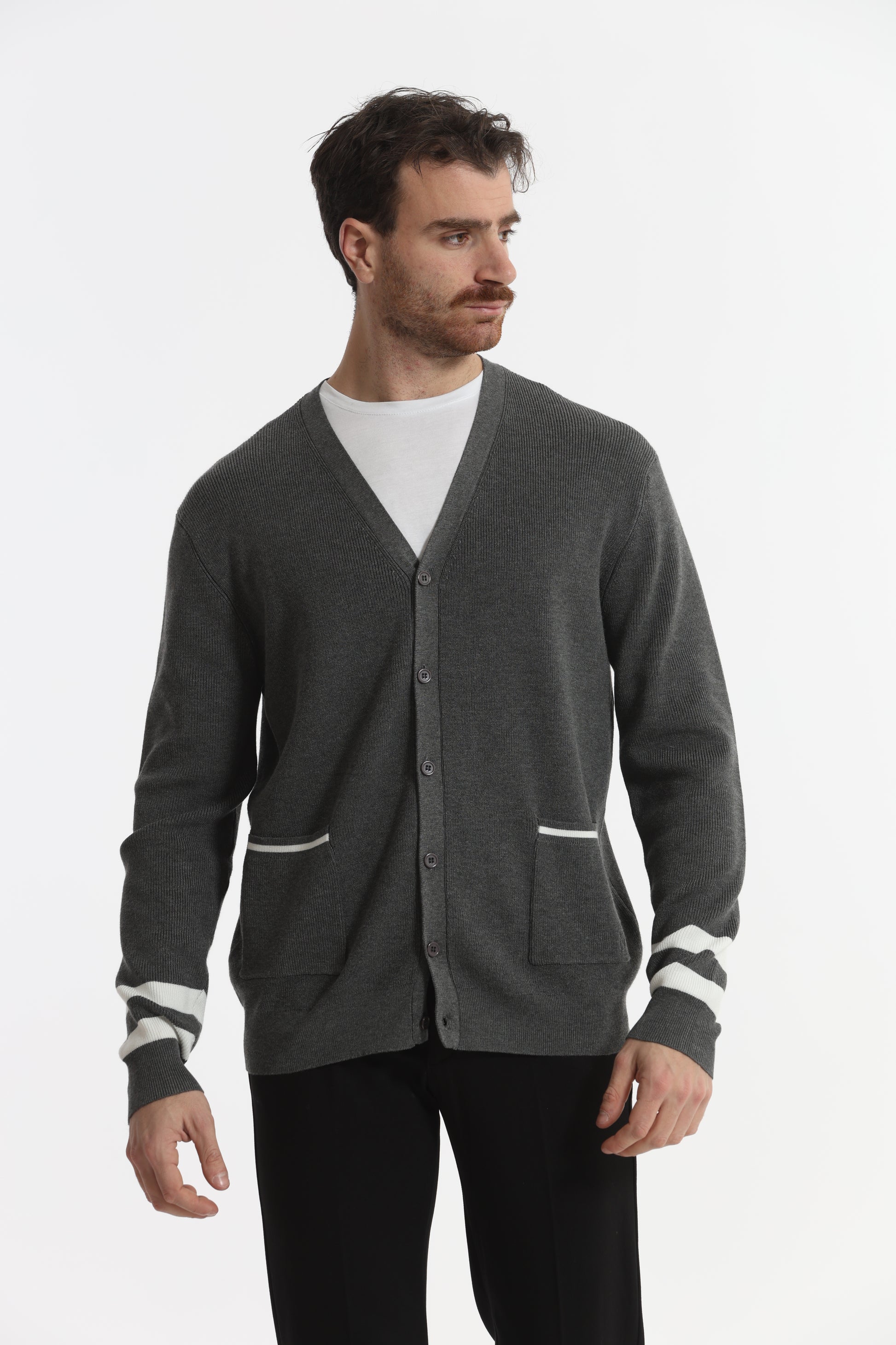 CARDIGAN IN MAGLIA BICOLOR